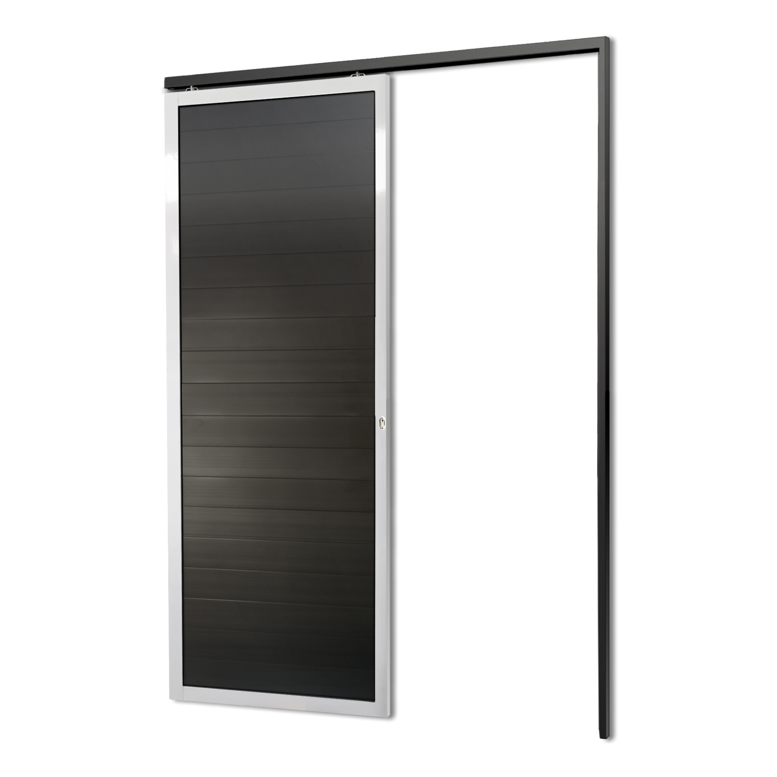 Porta de Alumínio Suspensa Lambril Linha L-25 mix preto