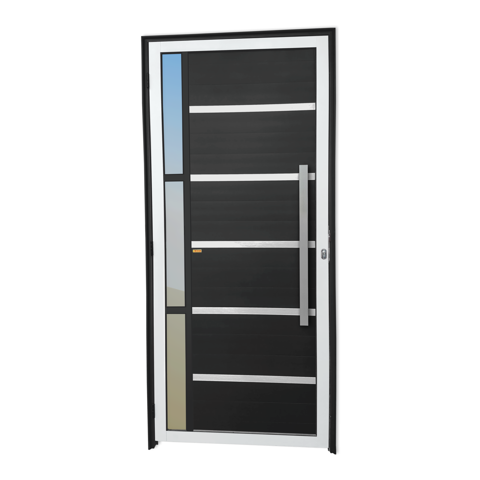 Porta de Alumínio Miraggio c/Puxador Linha Super-25 mix preto