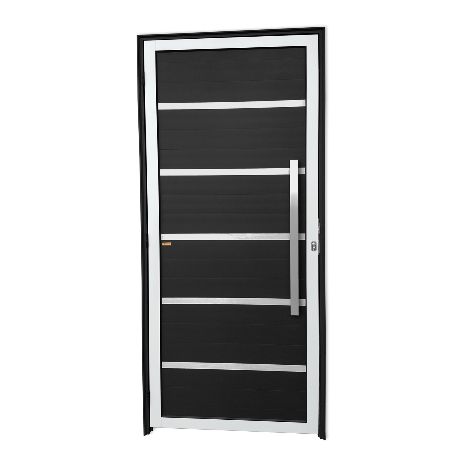 Porta de Alumínio Premium c/Puxador Linha Super-25 mix preto