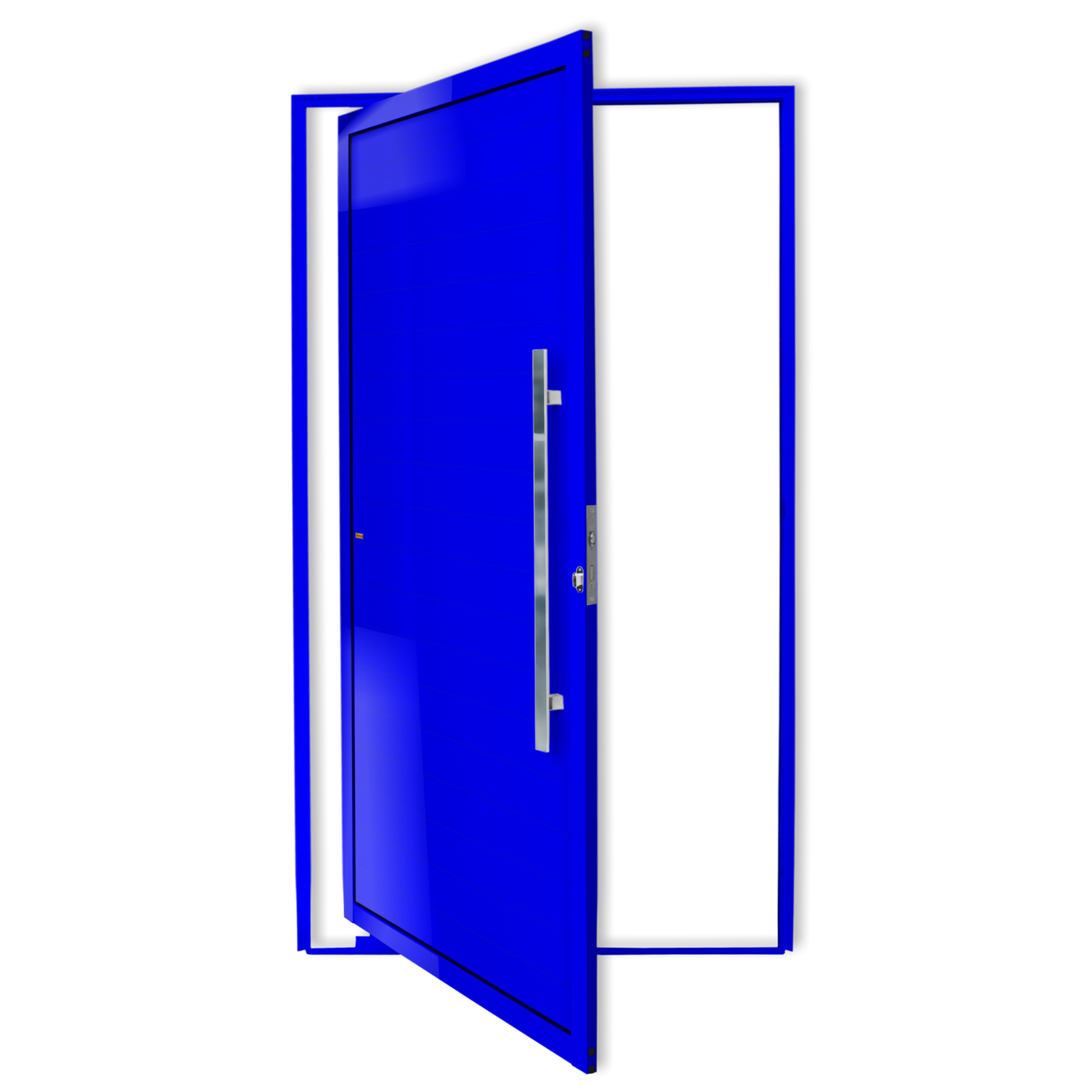 Porta Pivotante de Alumínio Lambril c/Puxador Linha Super-25 azul