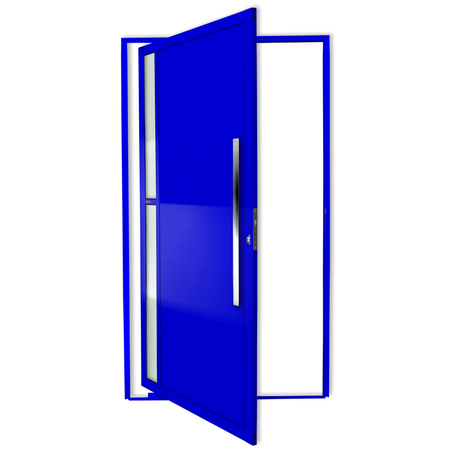 Porta Pivotante de Alumínio Visione c/Puxador Linha Super-25 azul