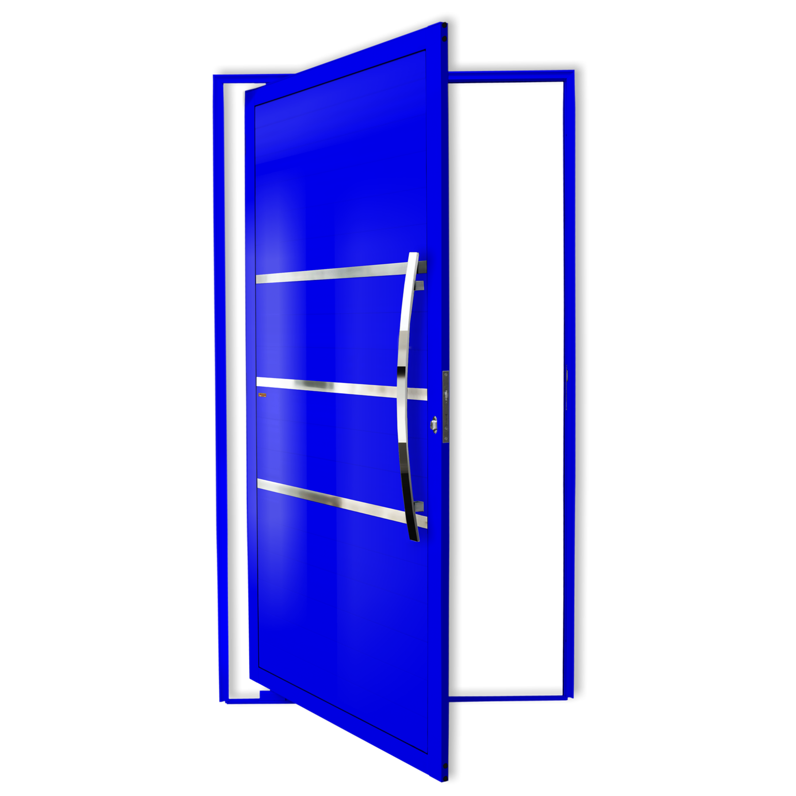 Porta Pivotante de Alumínio Evolution c/Puxador Linha Super-25 azul