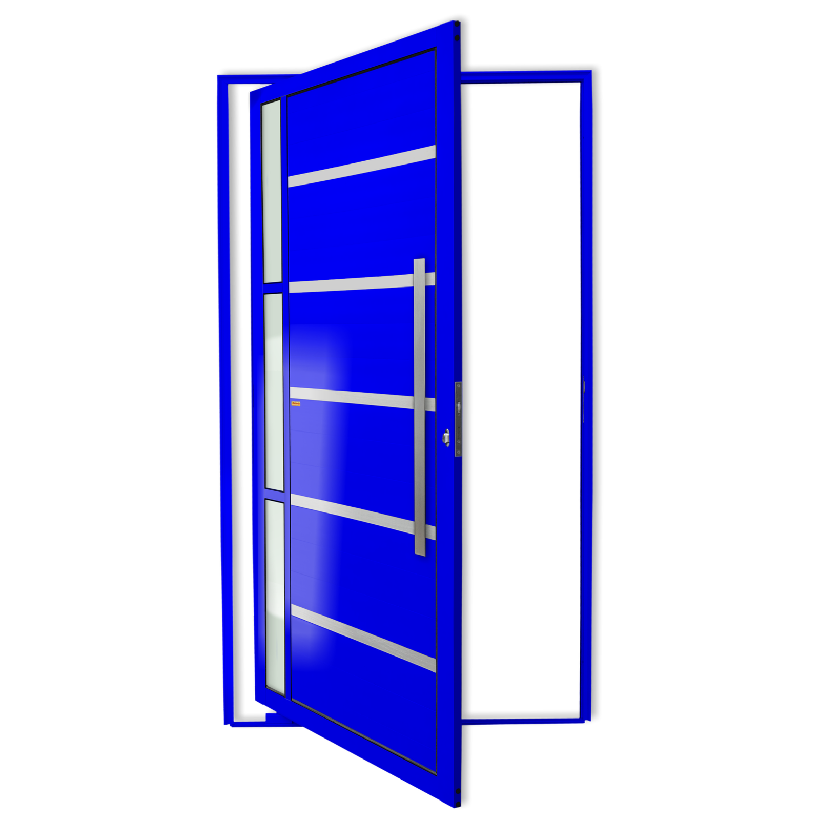 Porta Pivotante de Alumínio Miraggio c/Puxador Linha Super-25 azul