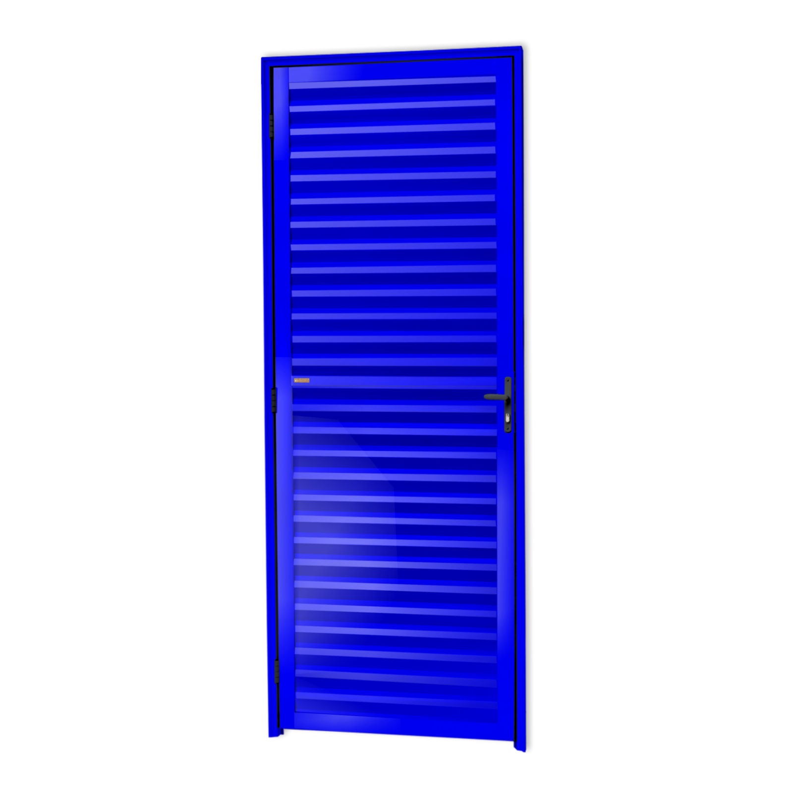 Porta de Alumínio Fechada Linha L-25 azul