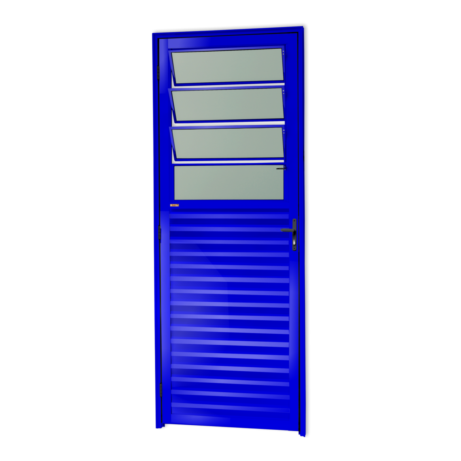 Porta de Alumínio Basculante Linha L-25 azul