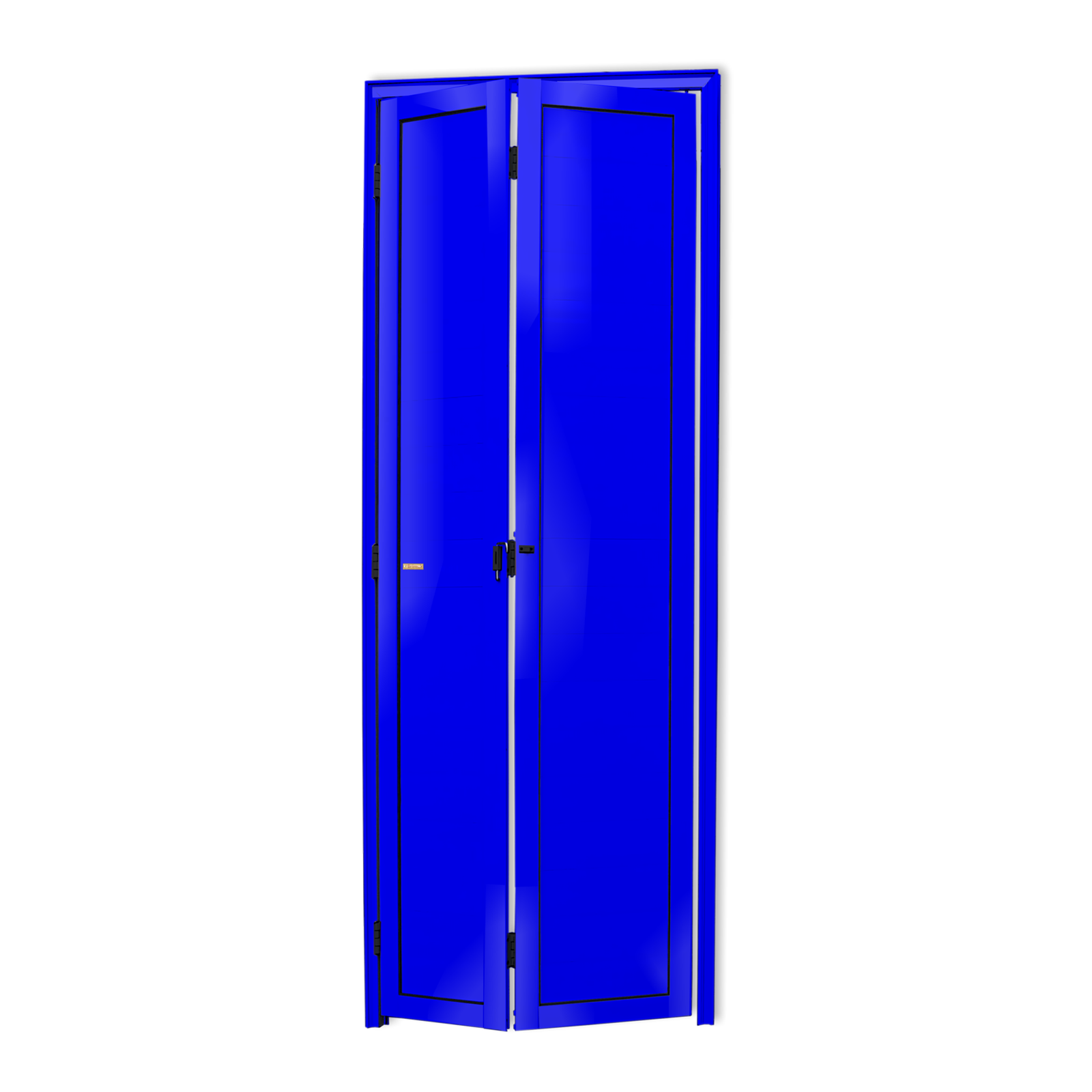 Porta de Alumínio Camarão Lambril Linha L-25 azul
