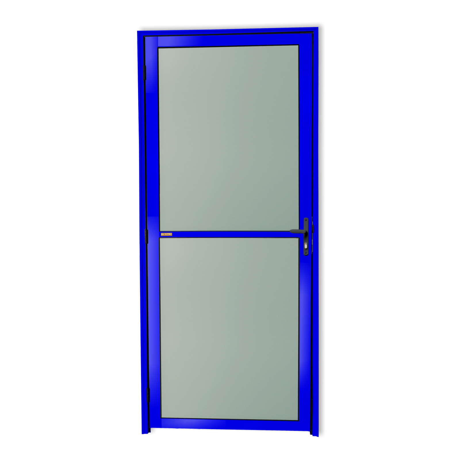 Porta de Alumínio Vidrão Linha Super-25 azul
