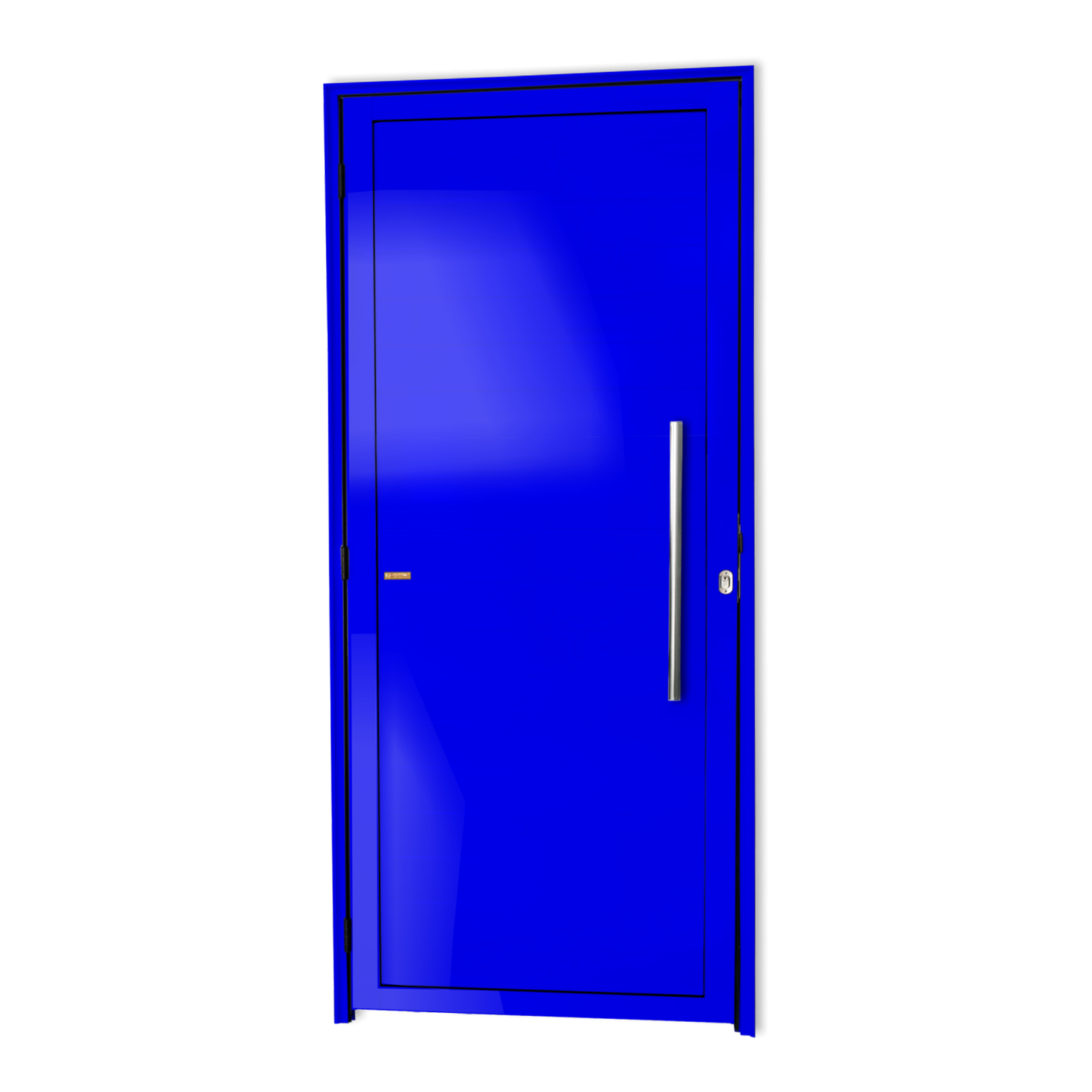 Porta de Alumínio Lambril c/Puxador Linha Super-25 azul