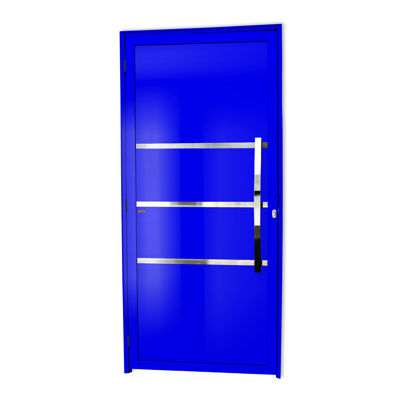 Porta de Alumínio Evolution c/Puxador Linha Super-25 azul