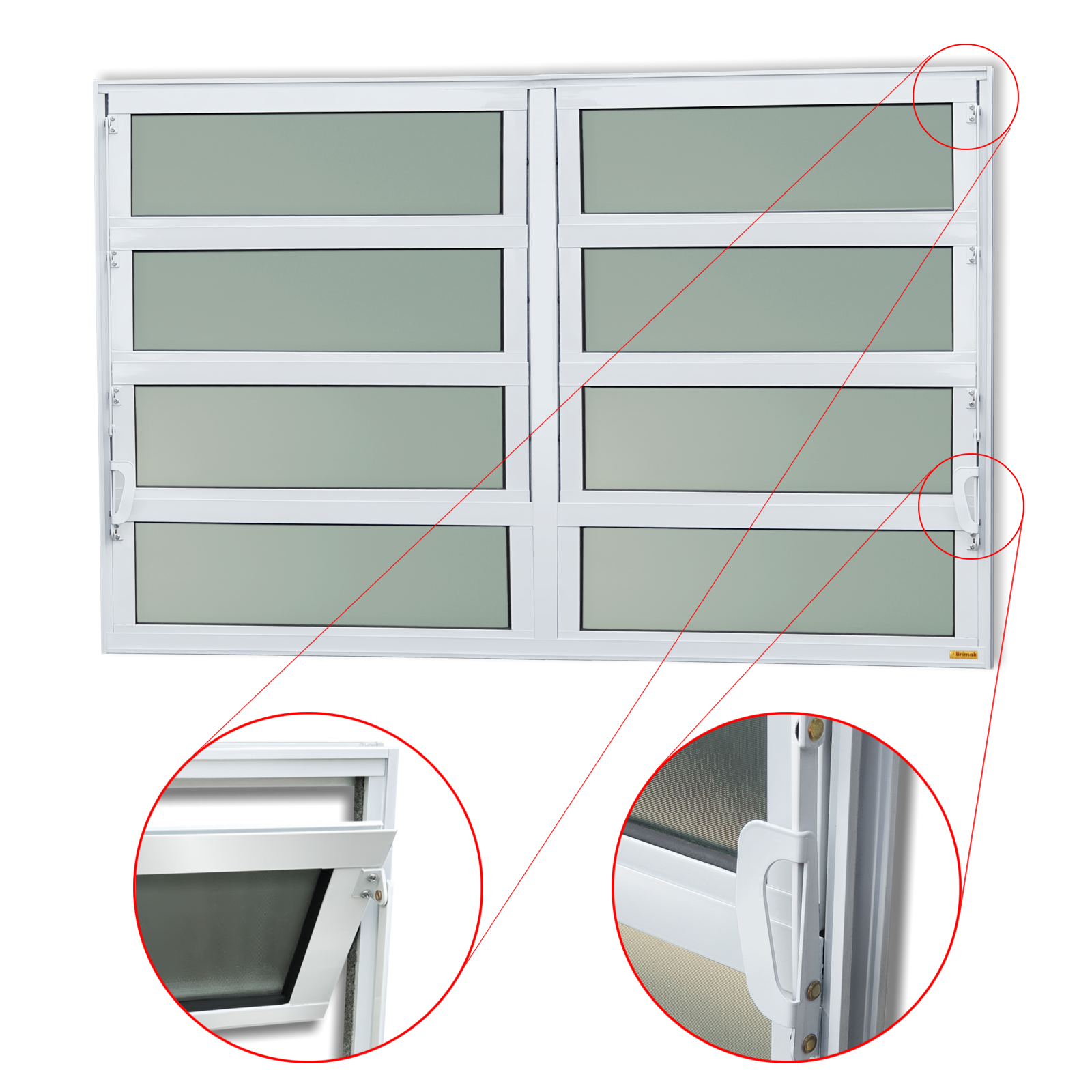 Basculante de Alumínio Elite 2 seções (2F+6M) branco