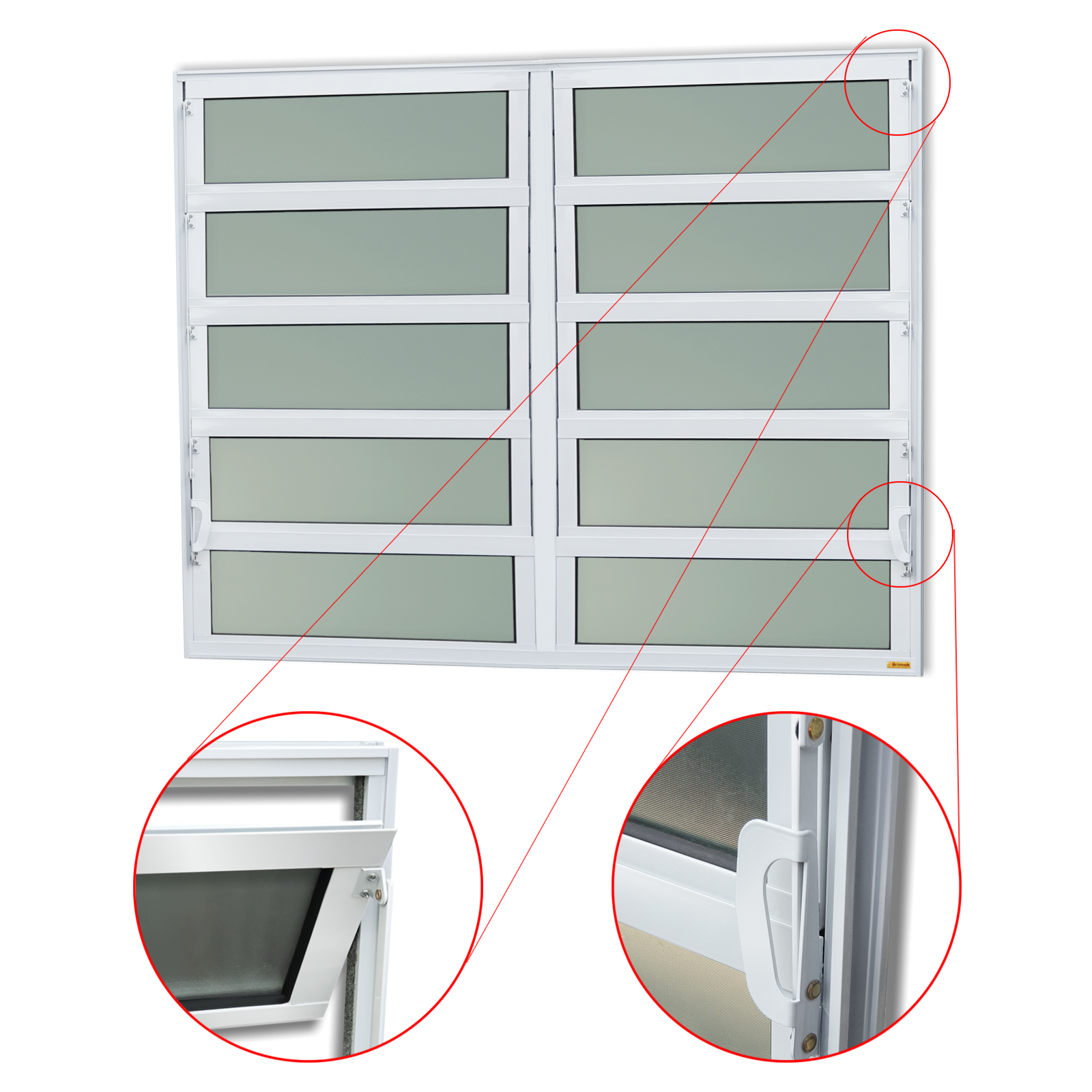 Basculante de Alumínio Elite 2 seções (2F+8M) branco