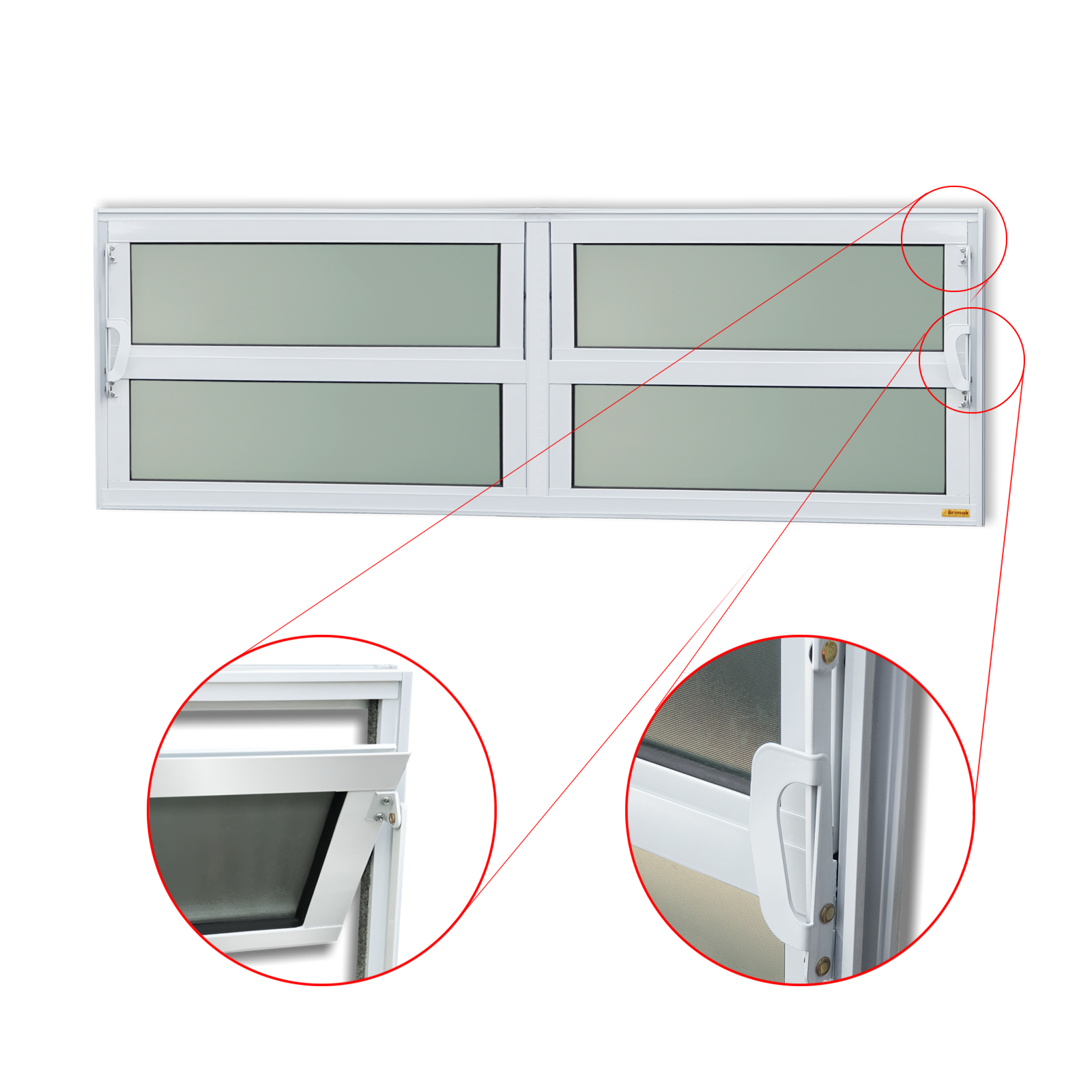 Basculante de Alumínio Elite 2 seções (2F+2M) branco