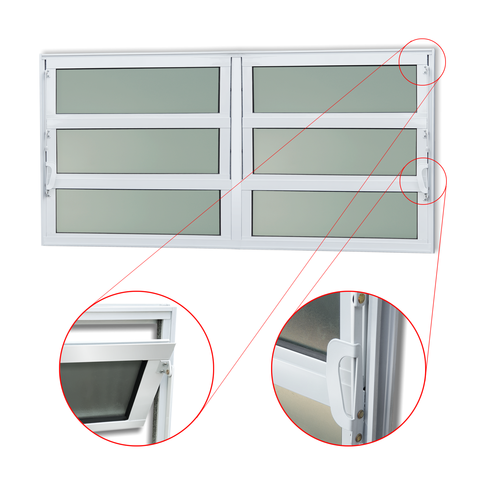Basculante de Alumínio Elite 2 seções (2F+4M) branco