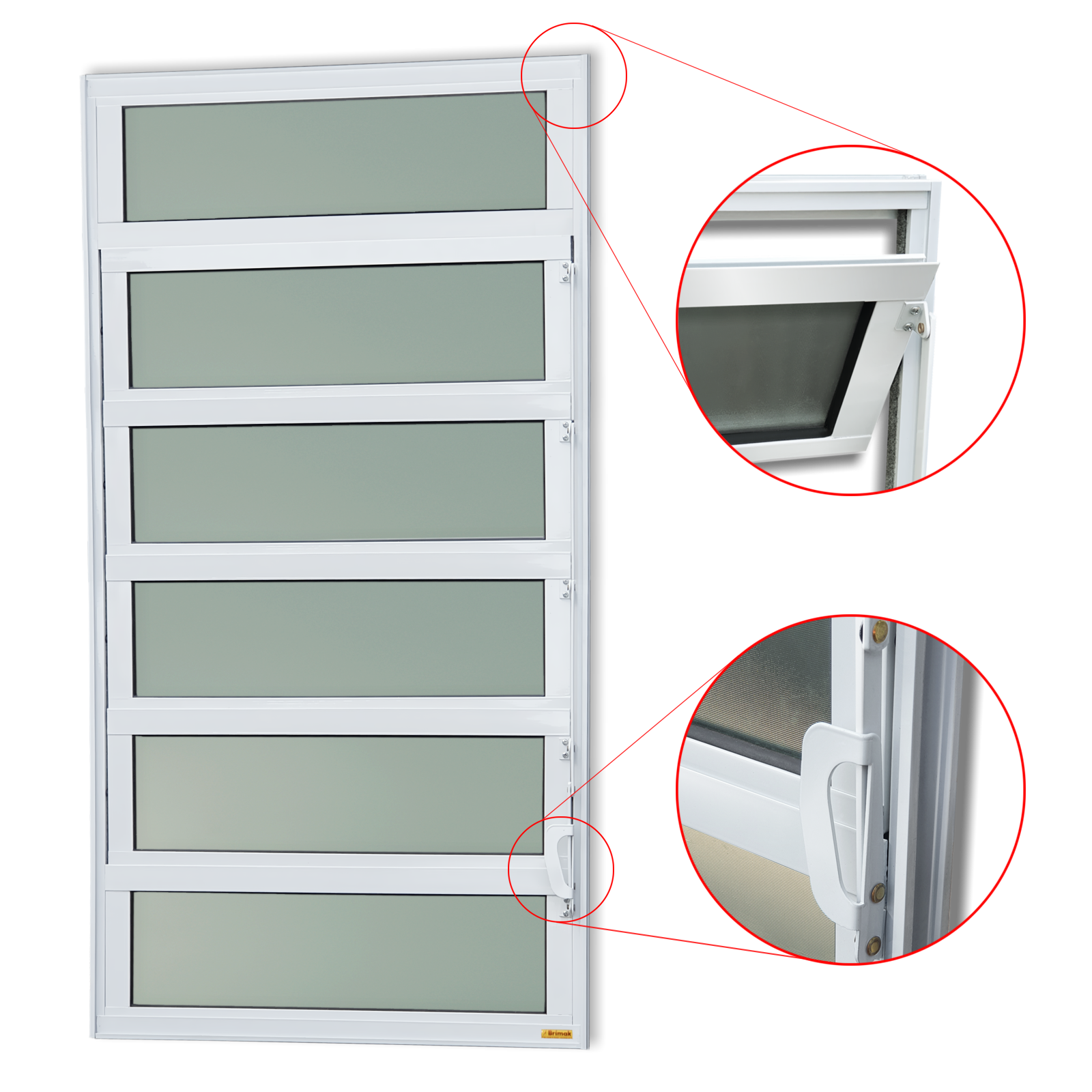 Basculante de Alumínio Elite 1 seção (2F+4M) branco