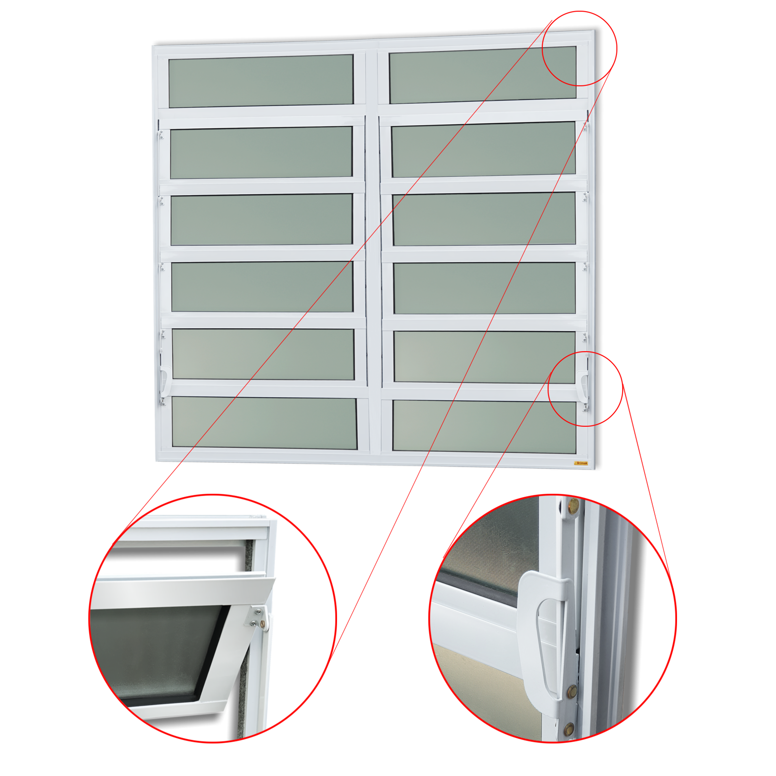 Basculante de Alumínio Elite 2 seções (4F+8M) branco