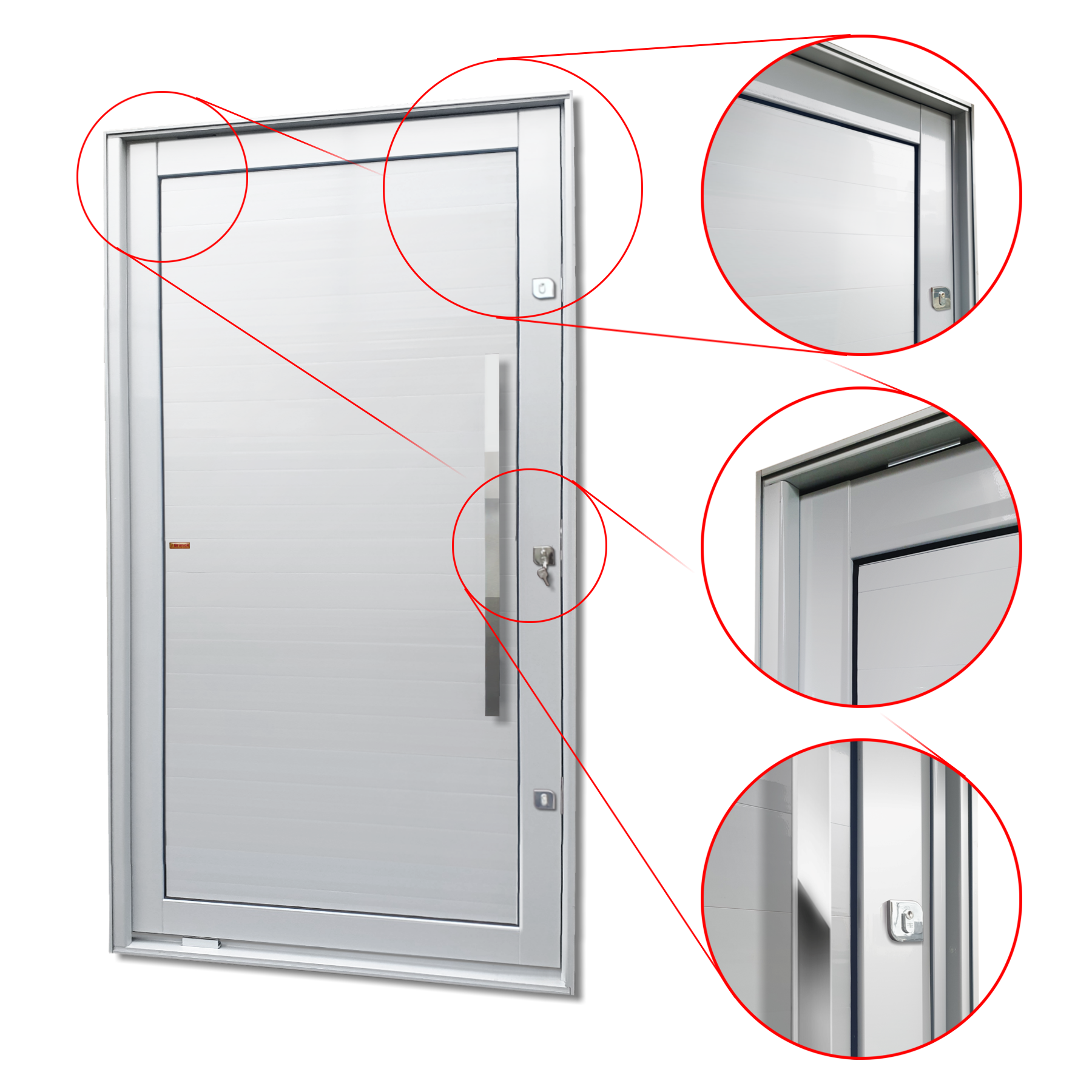Porta Pivotante de Alumínio Lambril c/Puxador Linha Elite branco