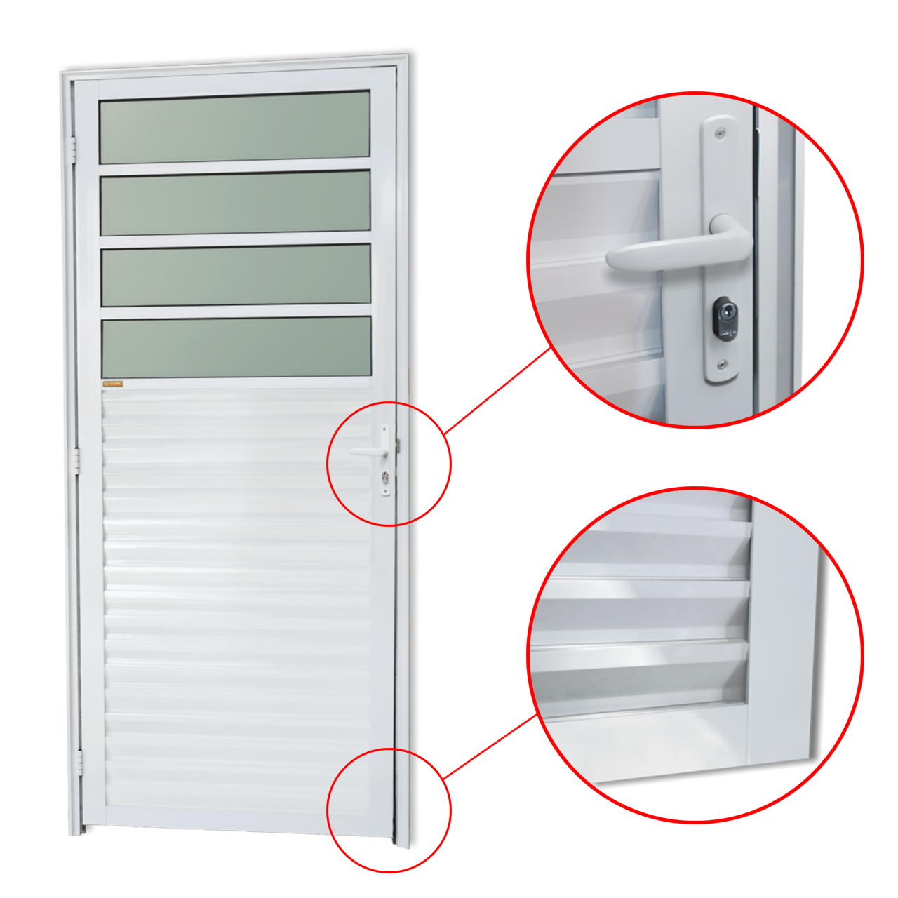 Porta de Alumínio Cozinha Linha Super-25 branco