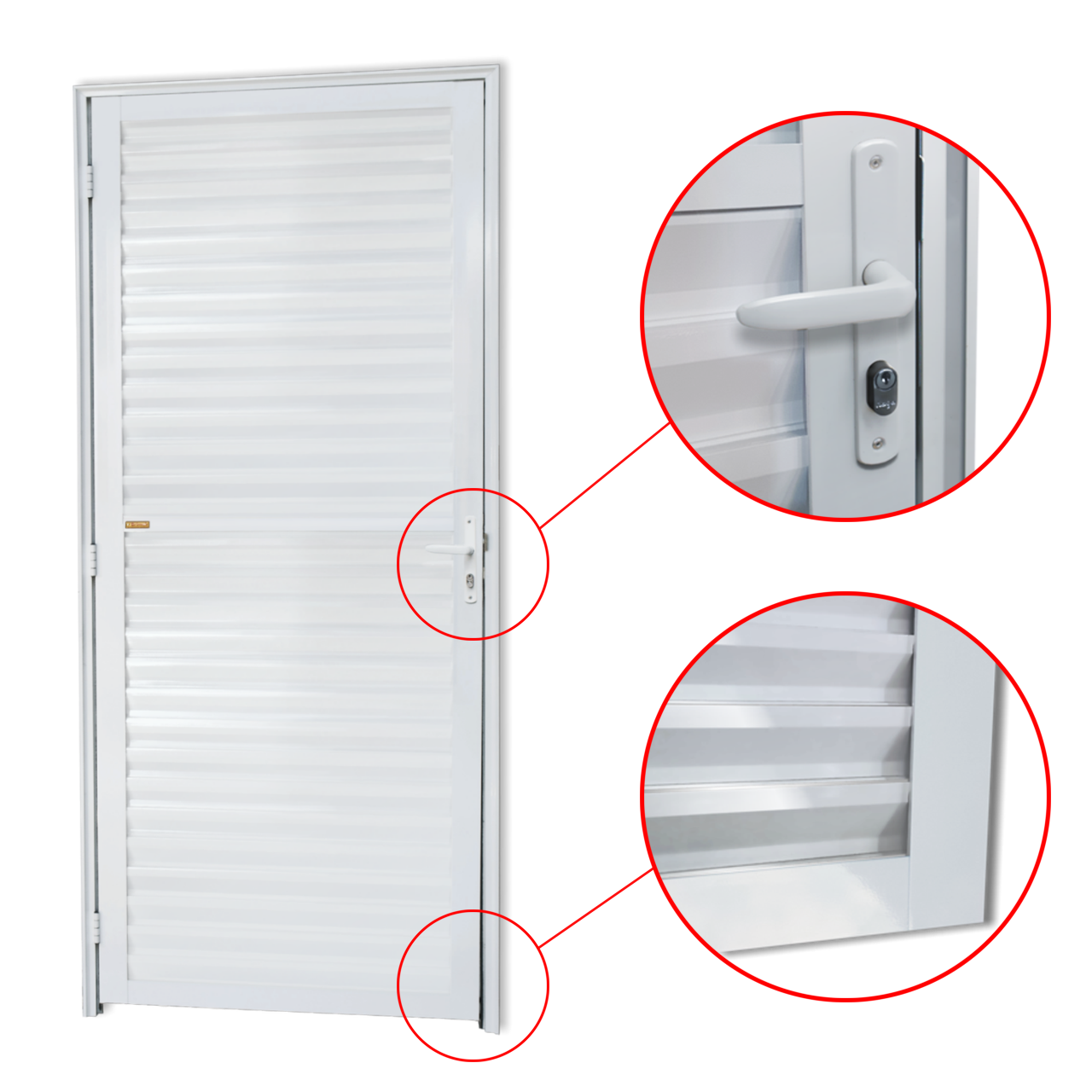 Porta de Alumínio Fechada Linha Super-25 branco