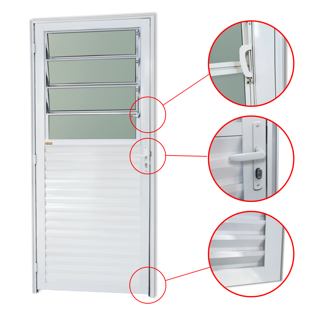 Porta de Alumínio Basculante Linha Super-25 branco