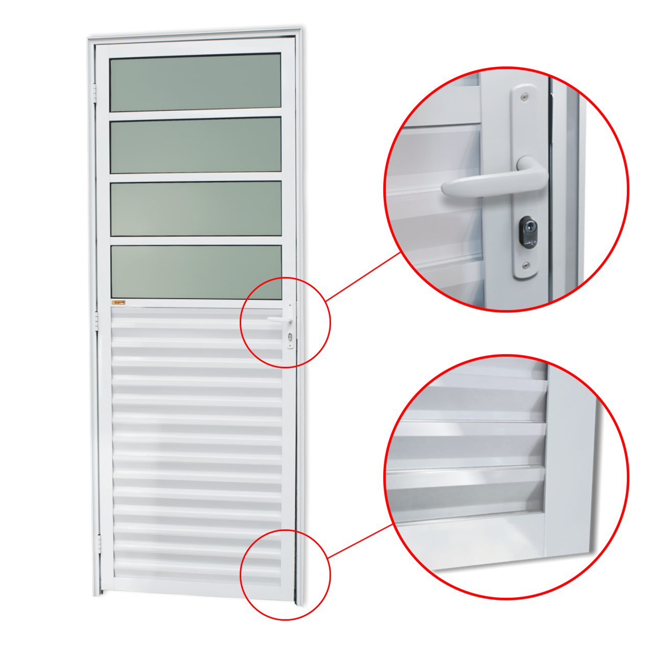 Porta de Alumínio Cozinha Linha L-25 branco