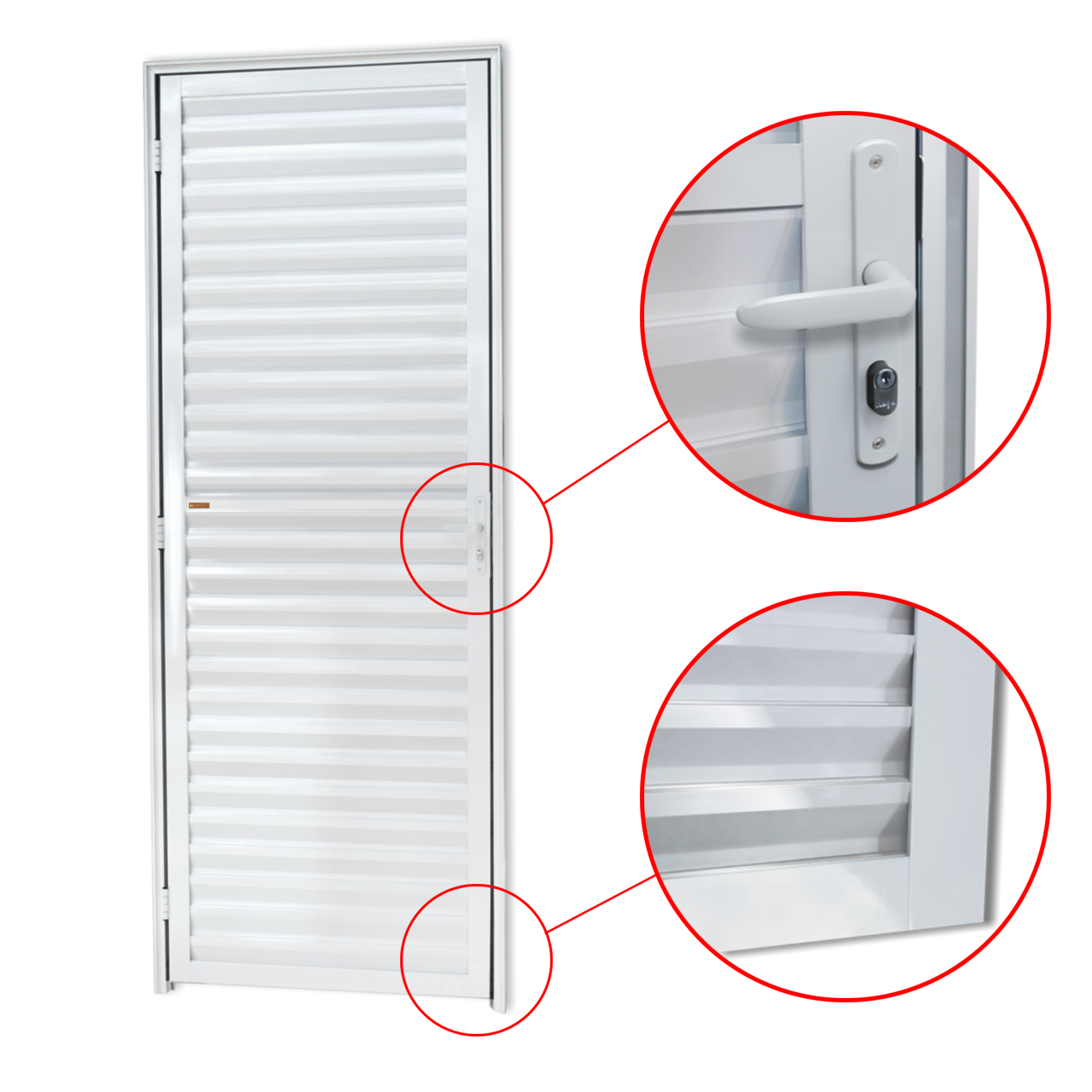 Porta de Alumínio Fechada Linha L-25 branco