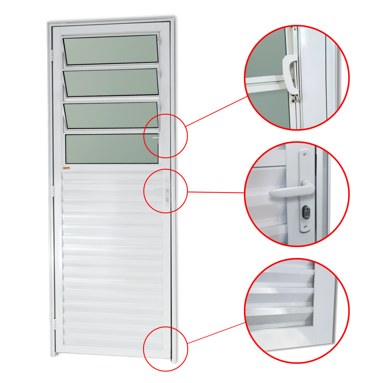 Porta de Alumínio Basculante Linha L-25 branco