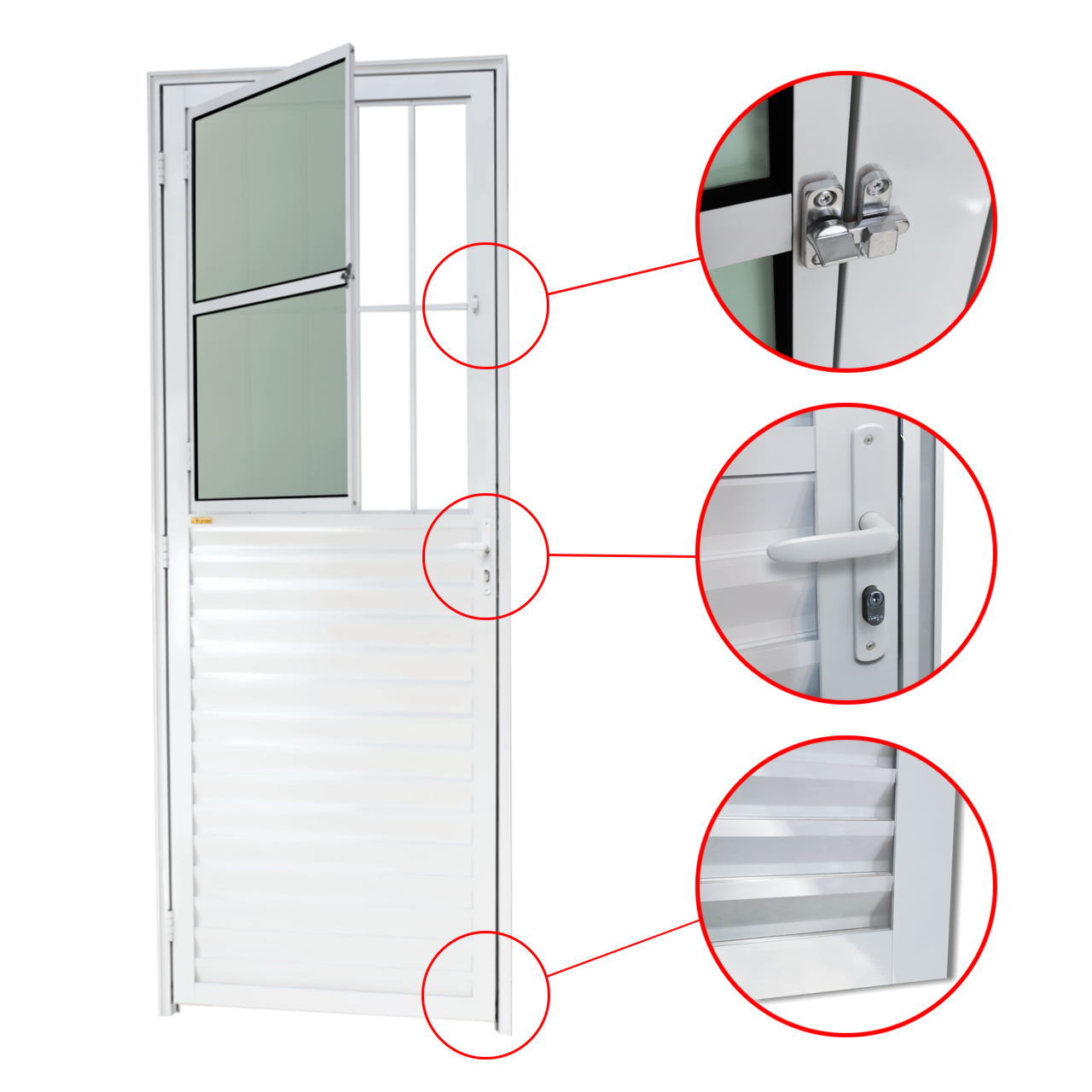 Porta de Alumínio Sala Linha L-25 branco