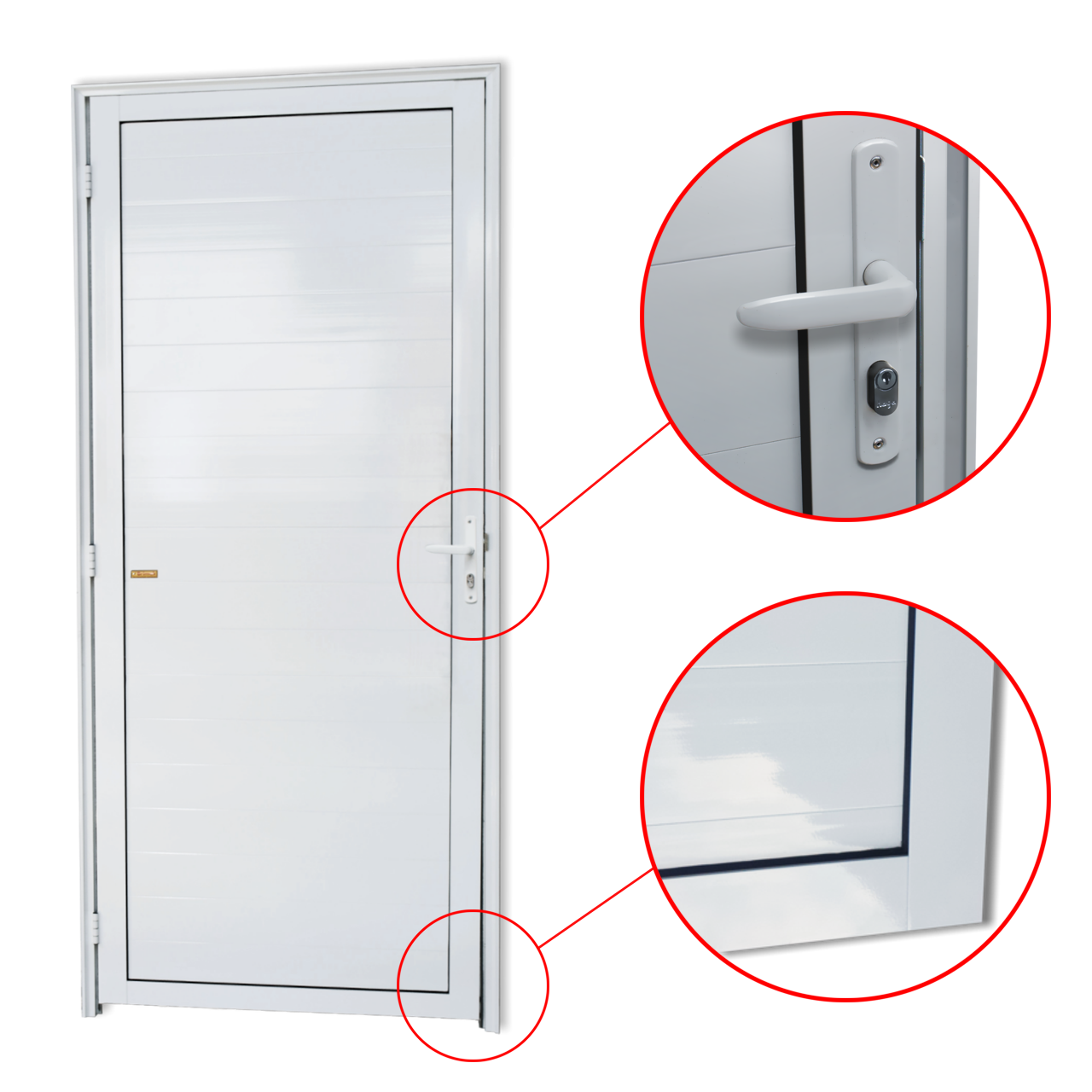 Porta de Alumínio Lambril Linha Super-25 branco