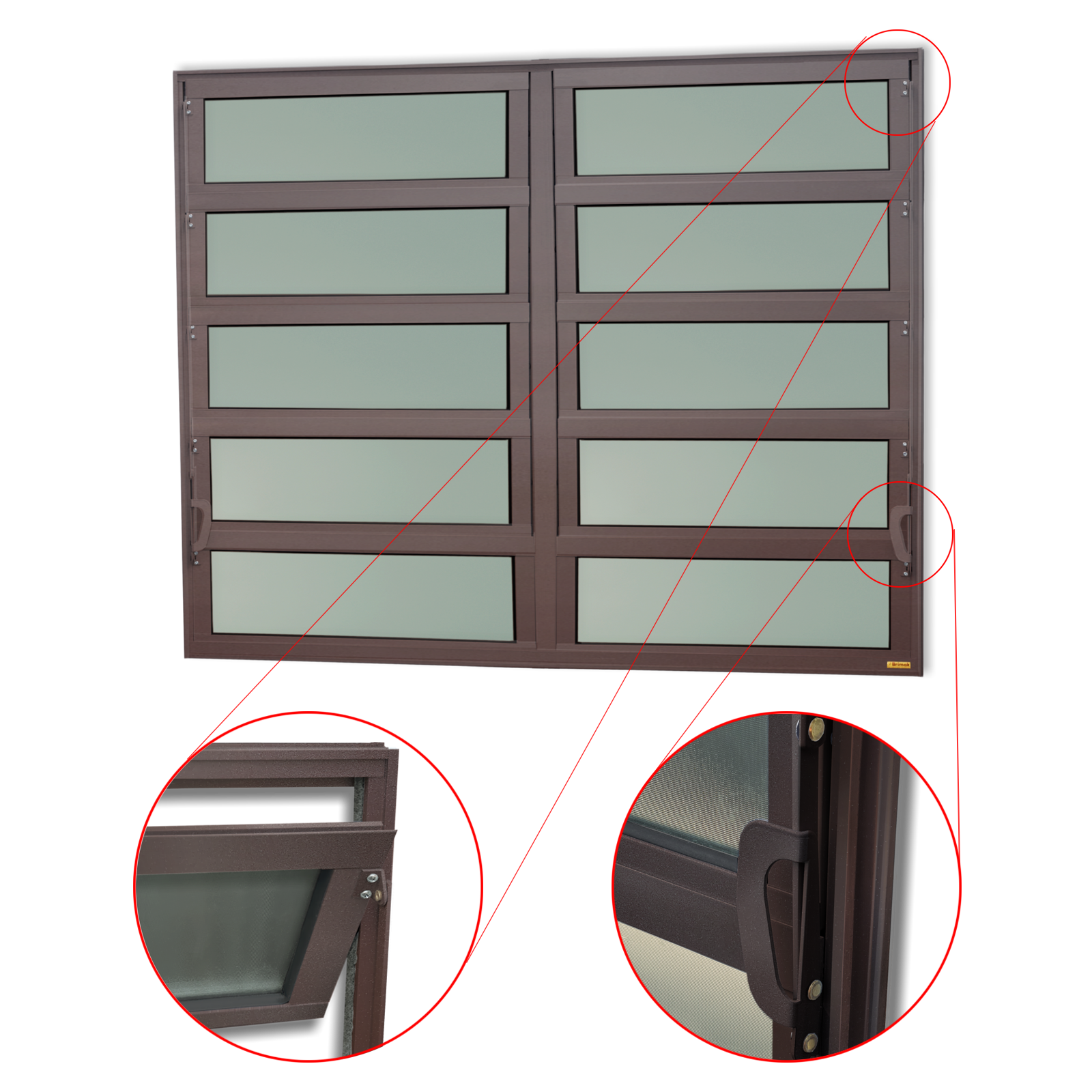 Basculante de Alumínio Elite 2 seções (2F+8M) corten