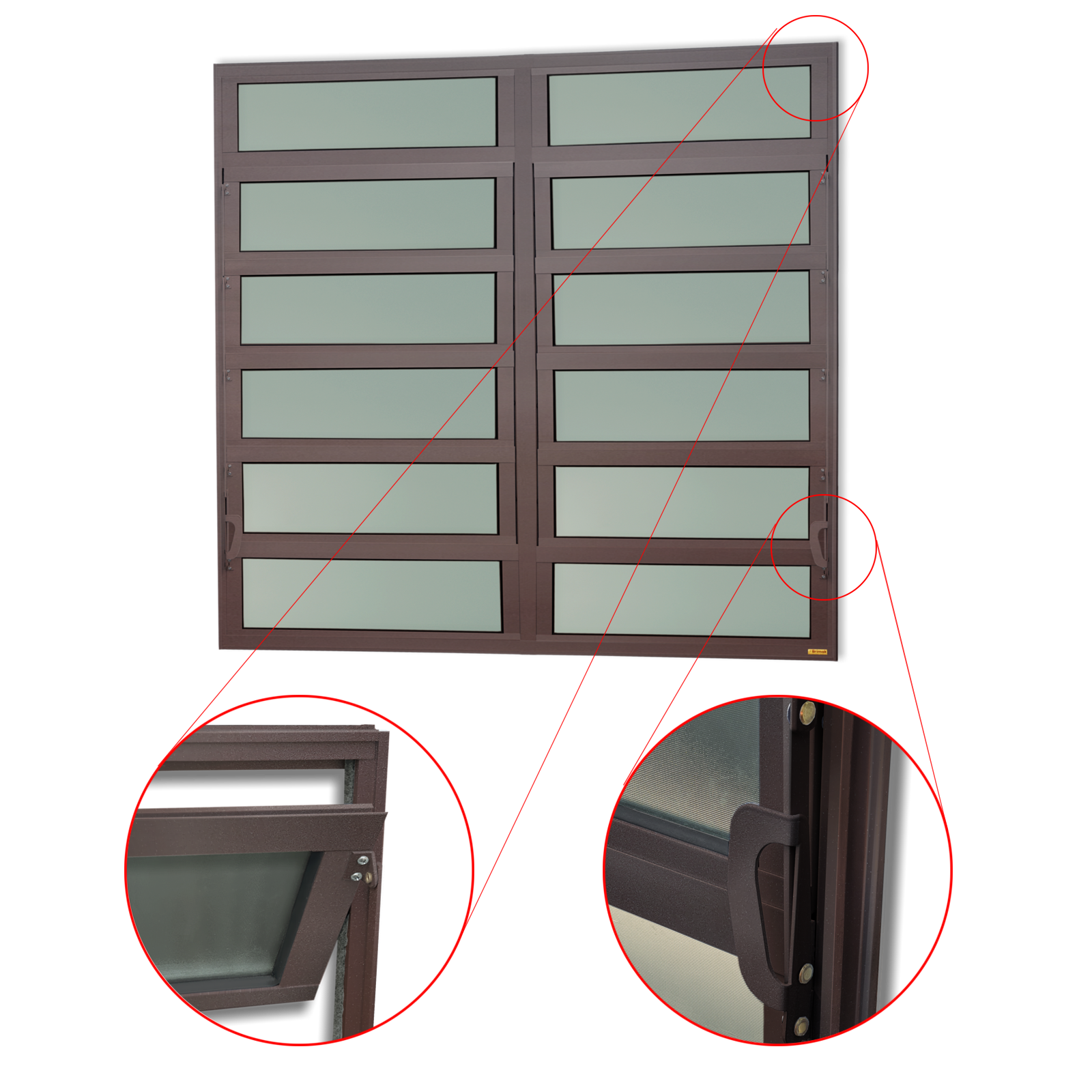 Basculante de Alumínio Elite 2 seções (4F+8M) corten