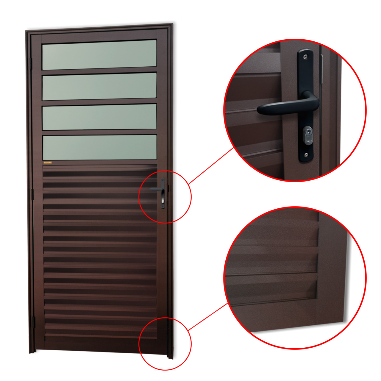 Porta de Alumínio Cozinha Linha Super-25 corten