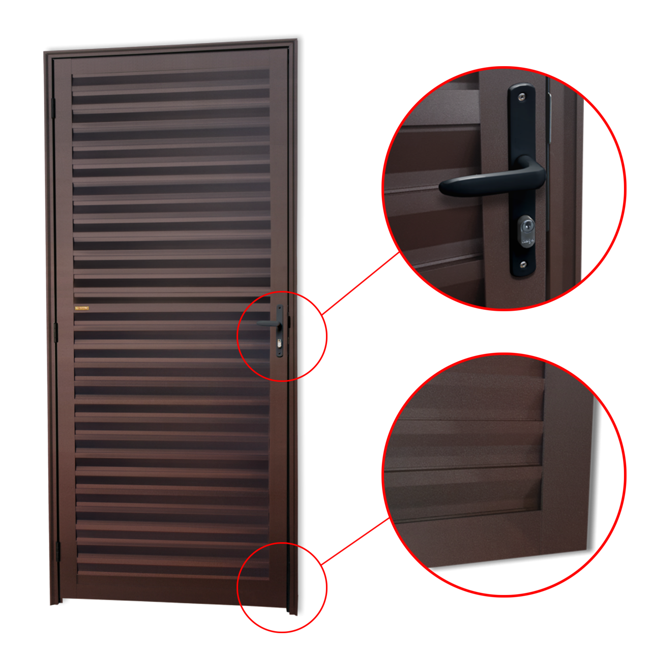 Porta de Alumínio Fechada Linha Super-25 corten