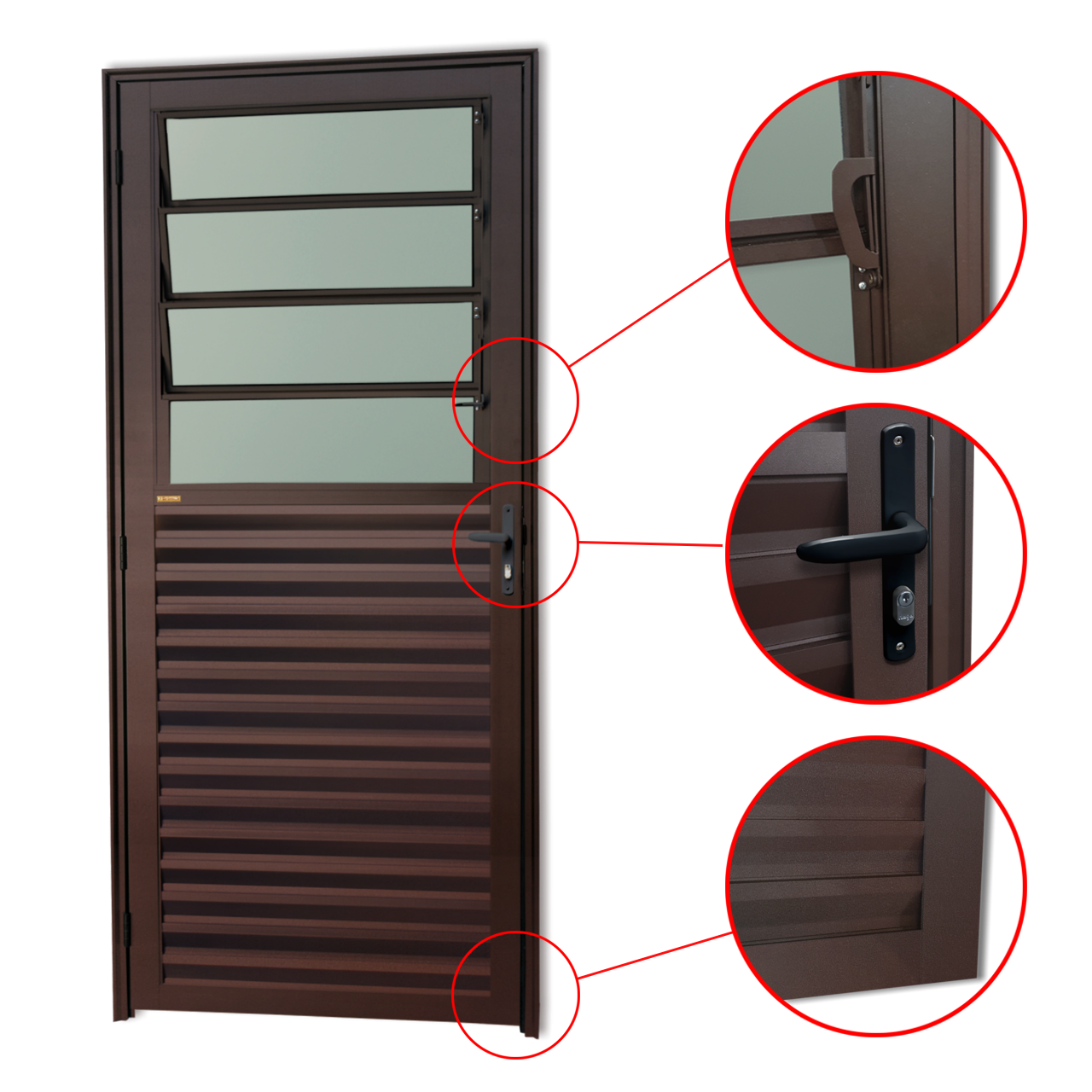 Porta de Alumínio Basculante Linha Super-25 corten