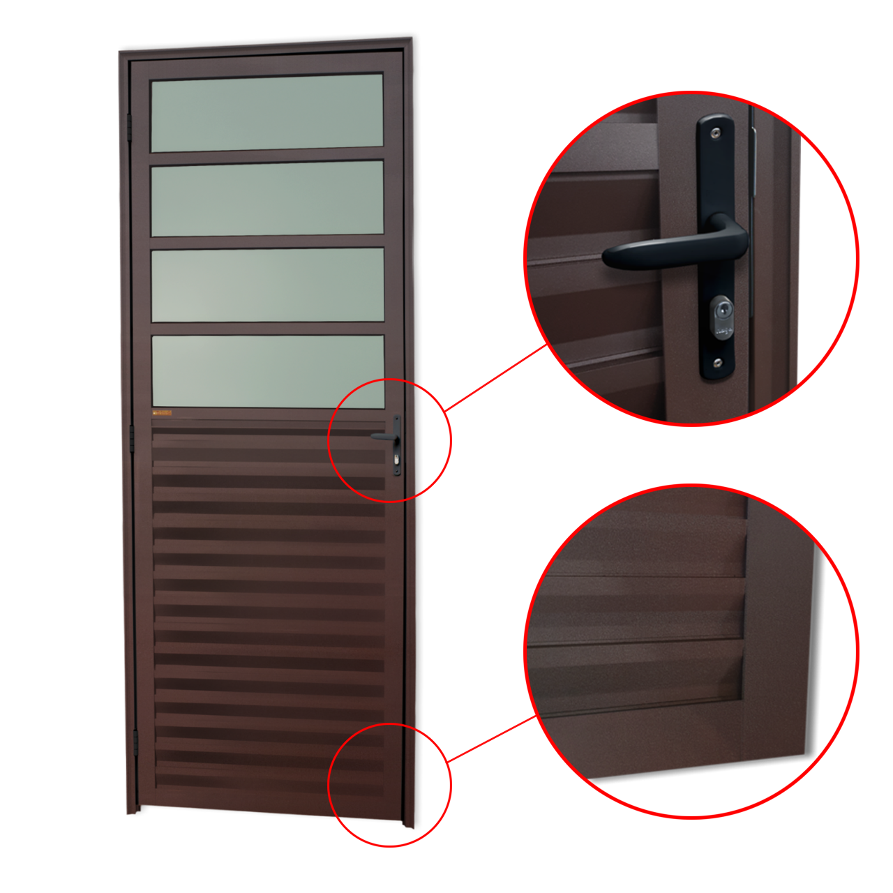Porta de Alumínio Cozinha Linha L-25 corten
