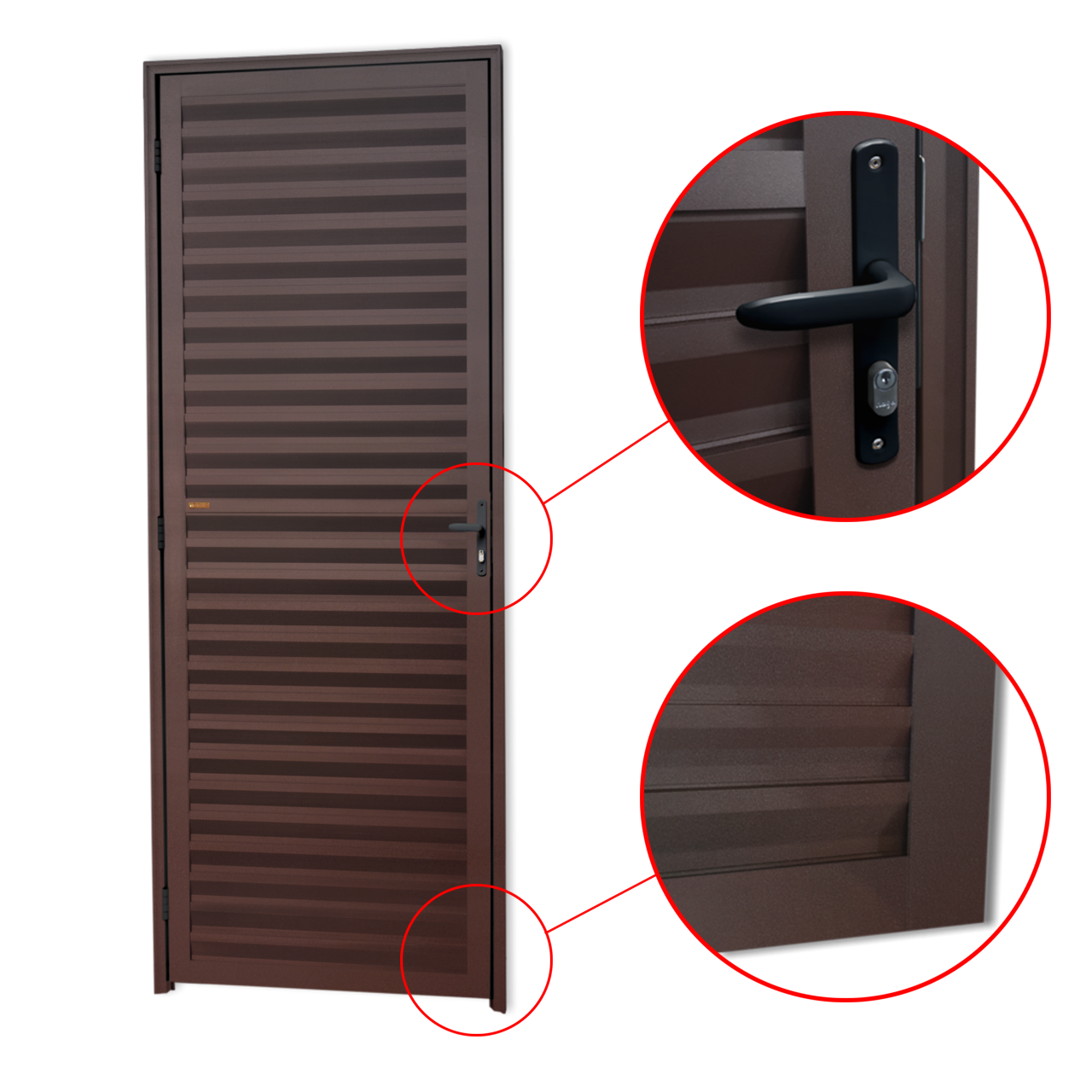 Porta de Alumínio Fechada Linha L-25 corten
