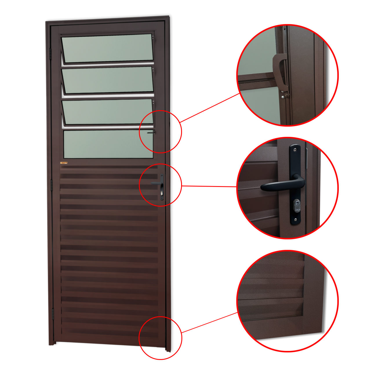 Porta de Alumínio Basculante Linha L-25 corten