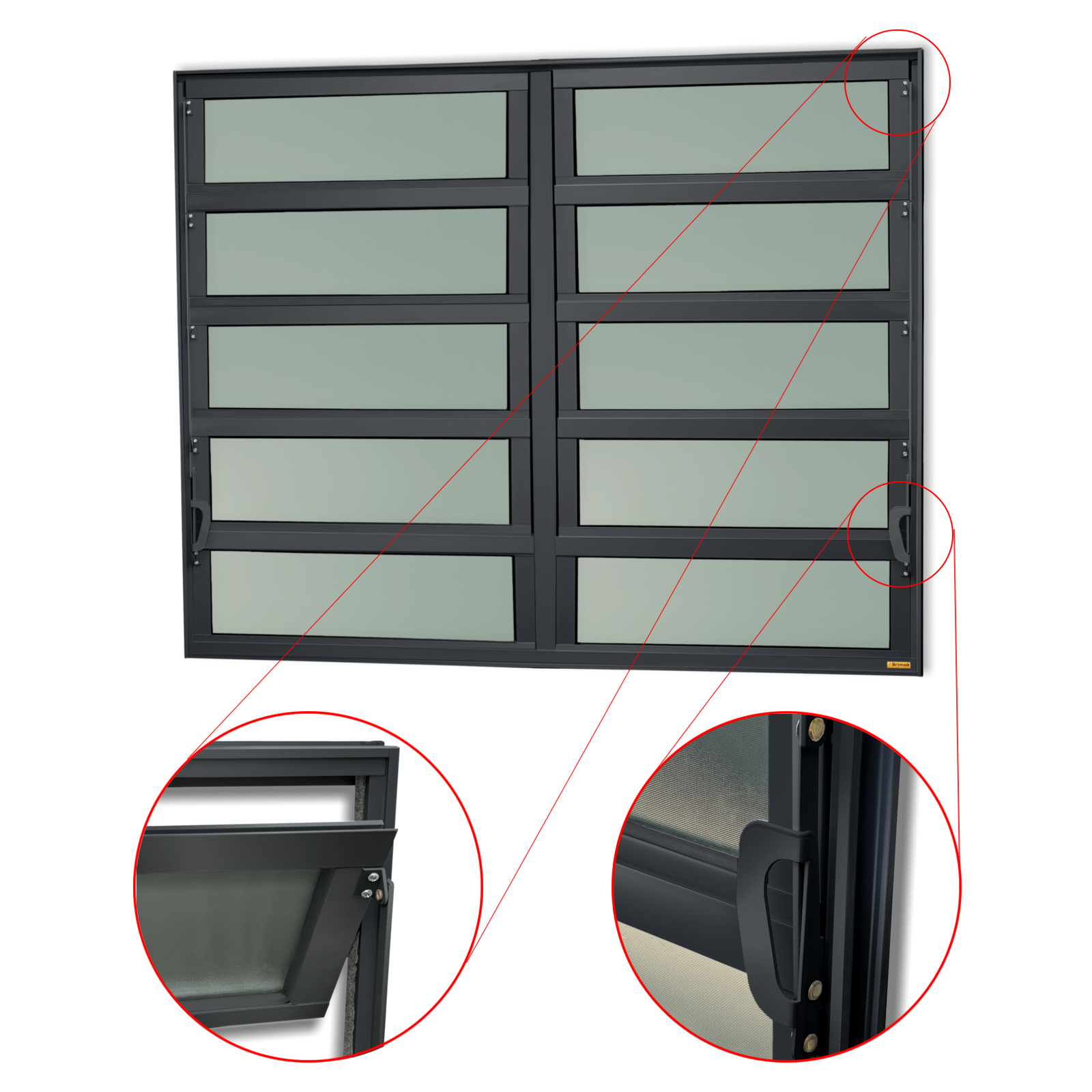 Basculante de Alumínio Elite 2 seções (2F+8M) preto