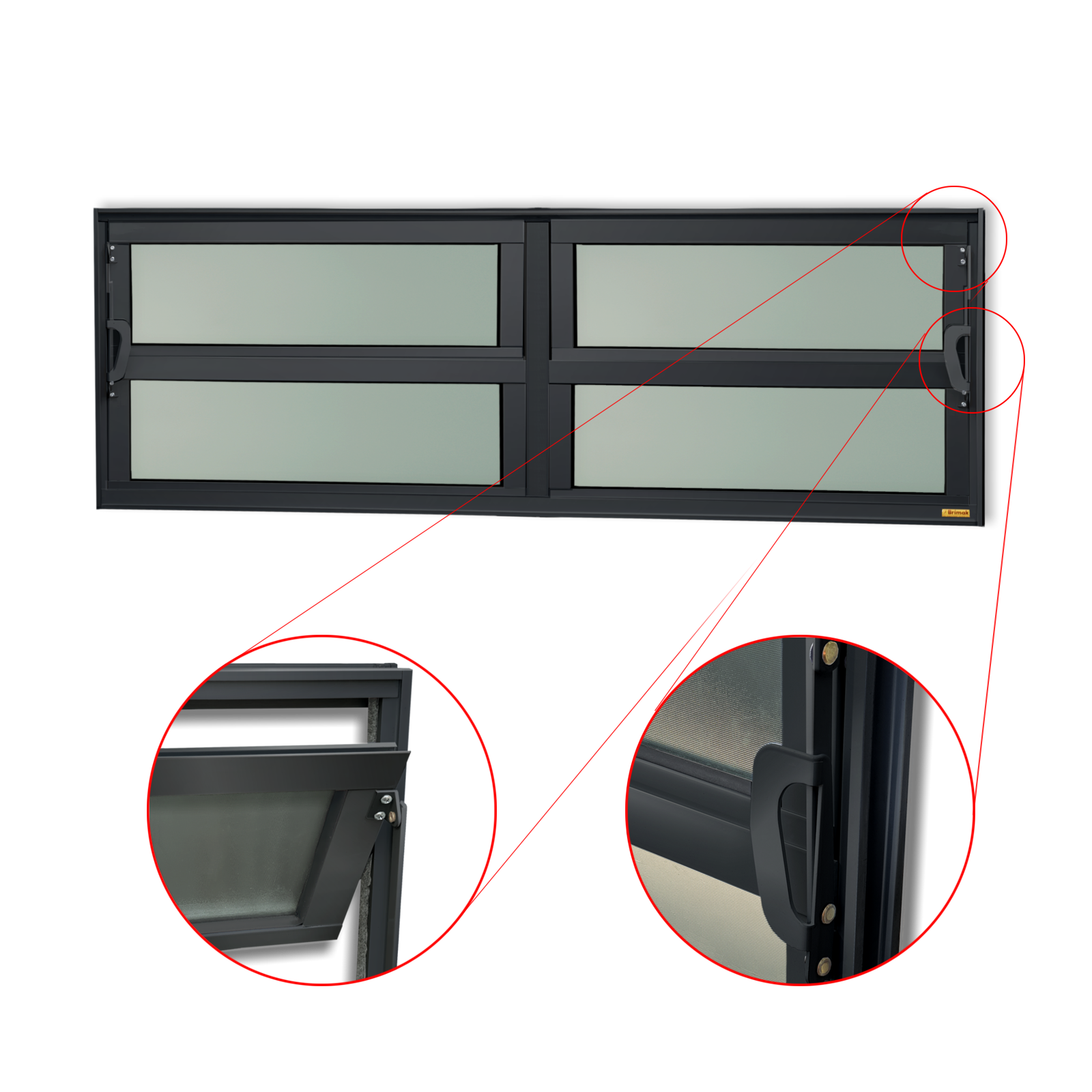Basculante de Alumínio Elite 2 seções (2F+2M) preto