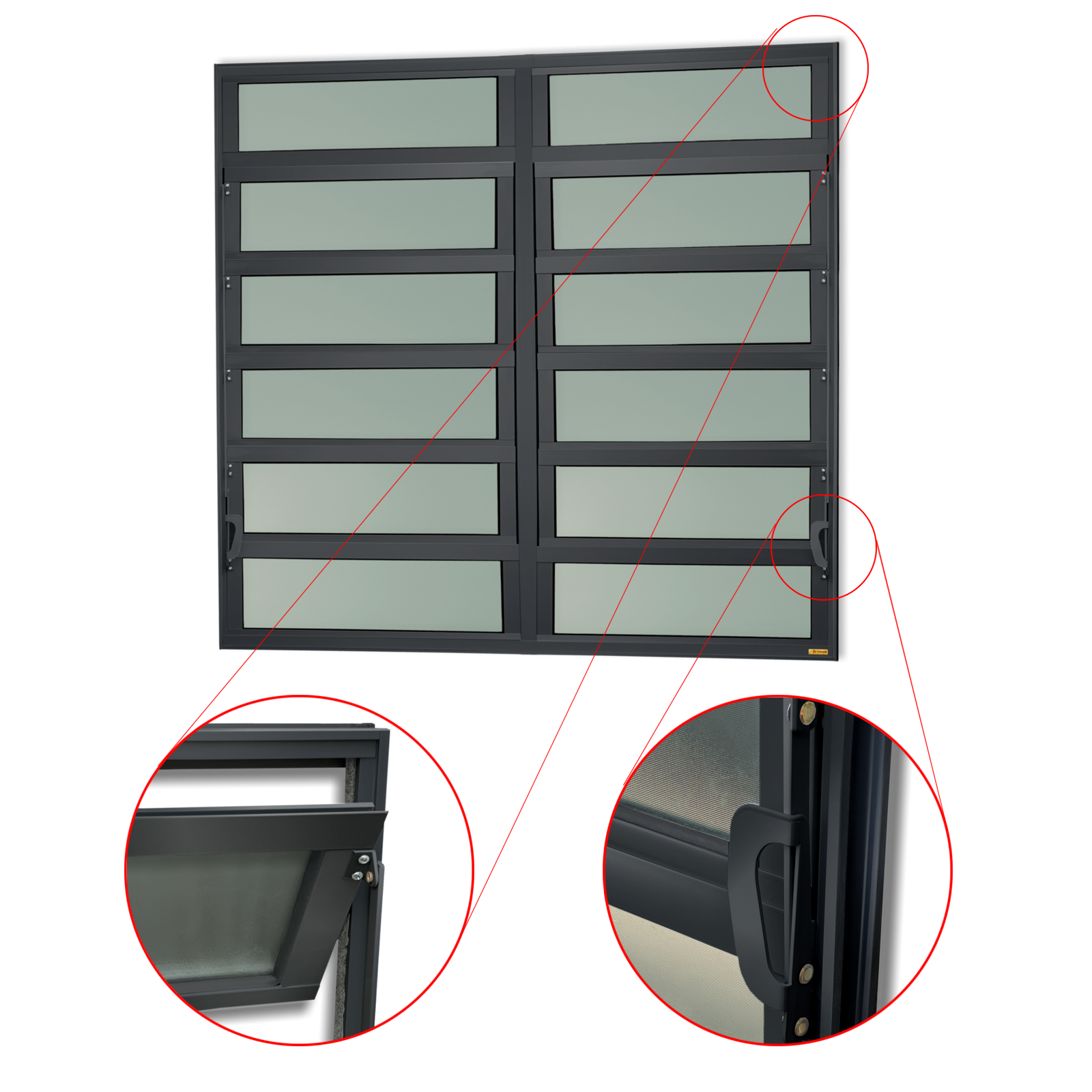 Basculante de Alumínio Elite 2 seções (4F+8M) preto