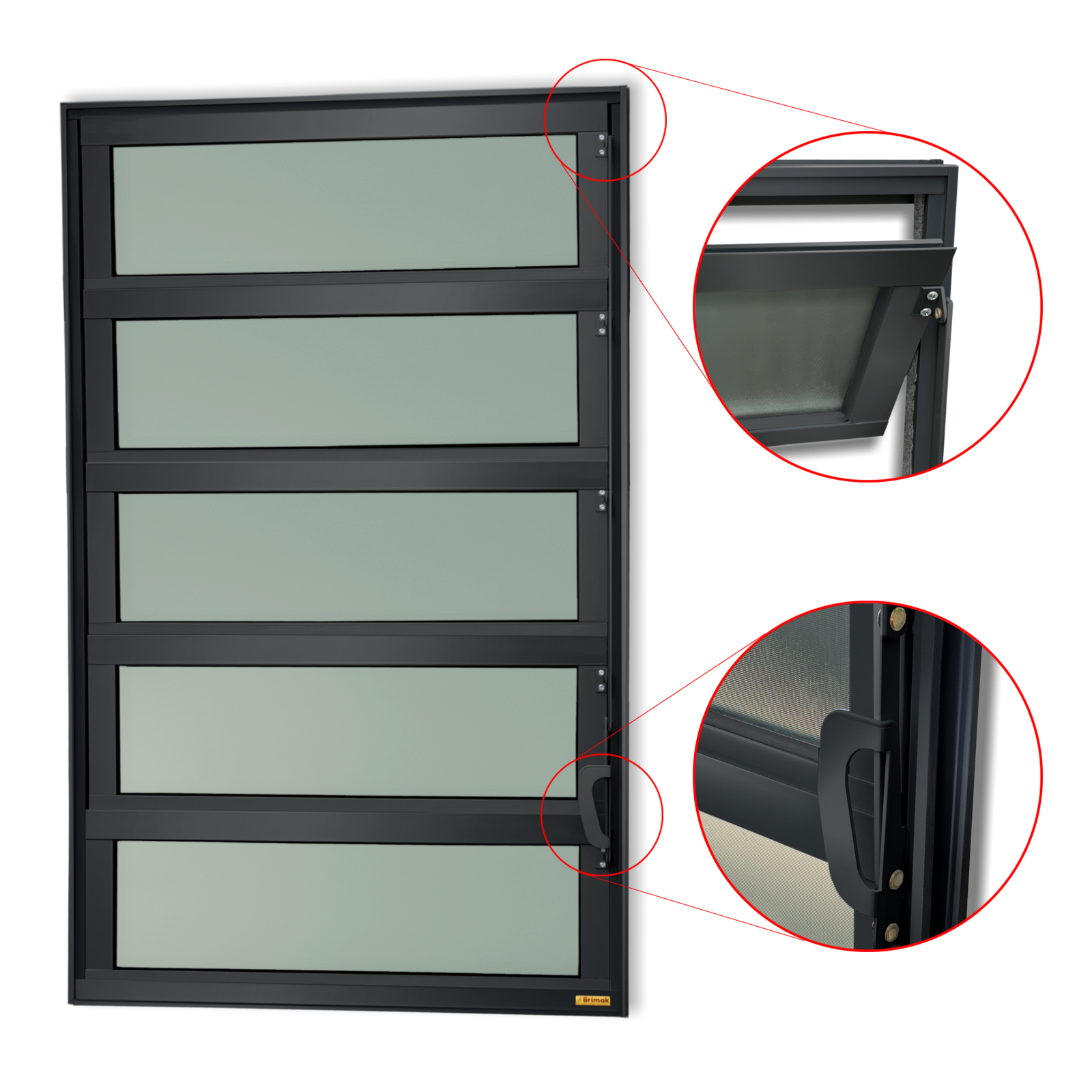 Basculante de Alumínio Elite 1 seção (1F+4M) preto