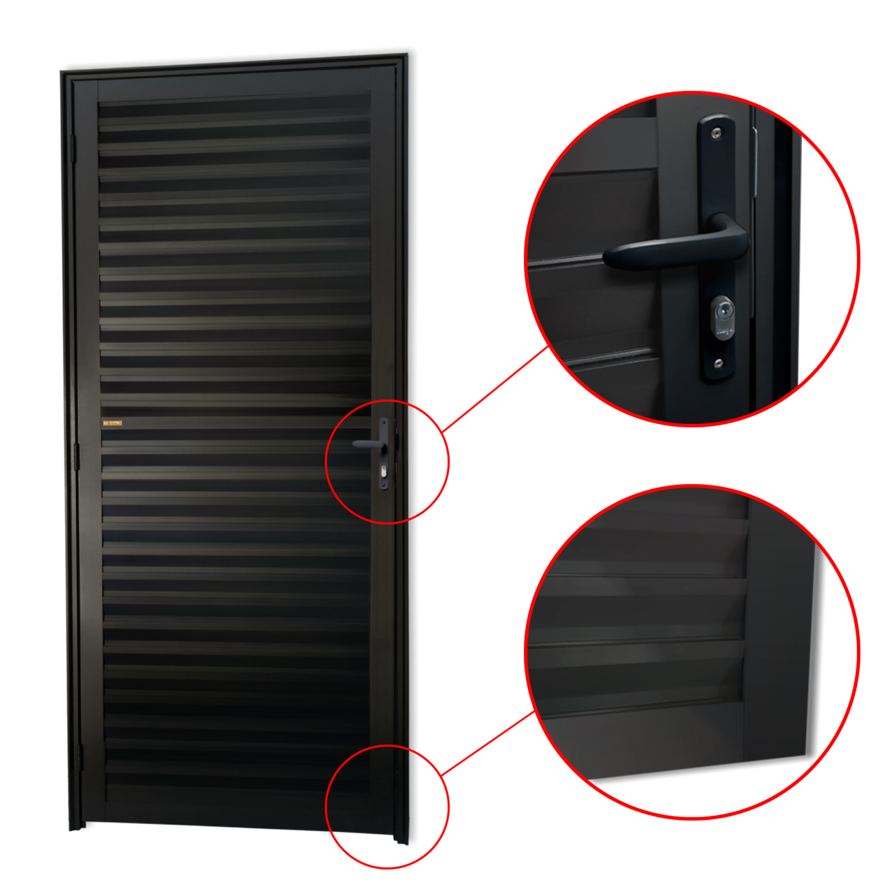 Porta de Alumínio Fechada Linha Super-25 preto