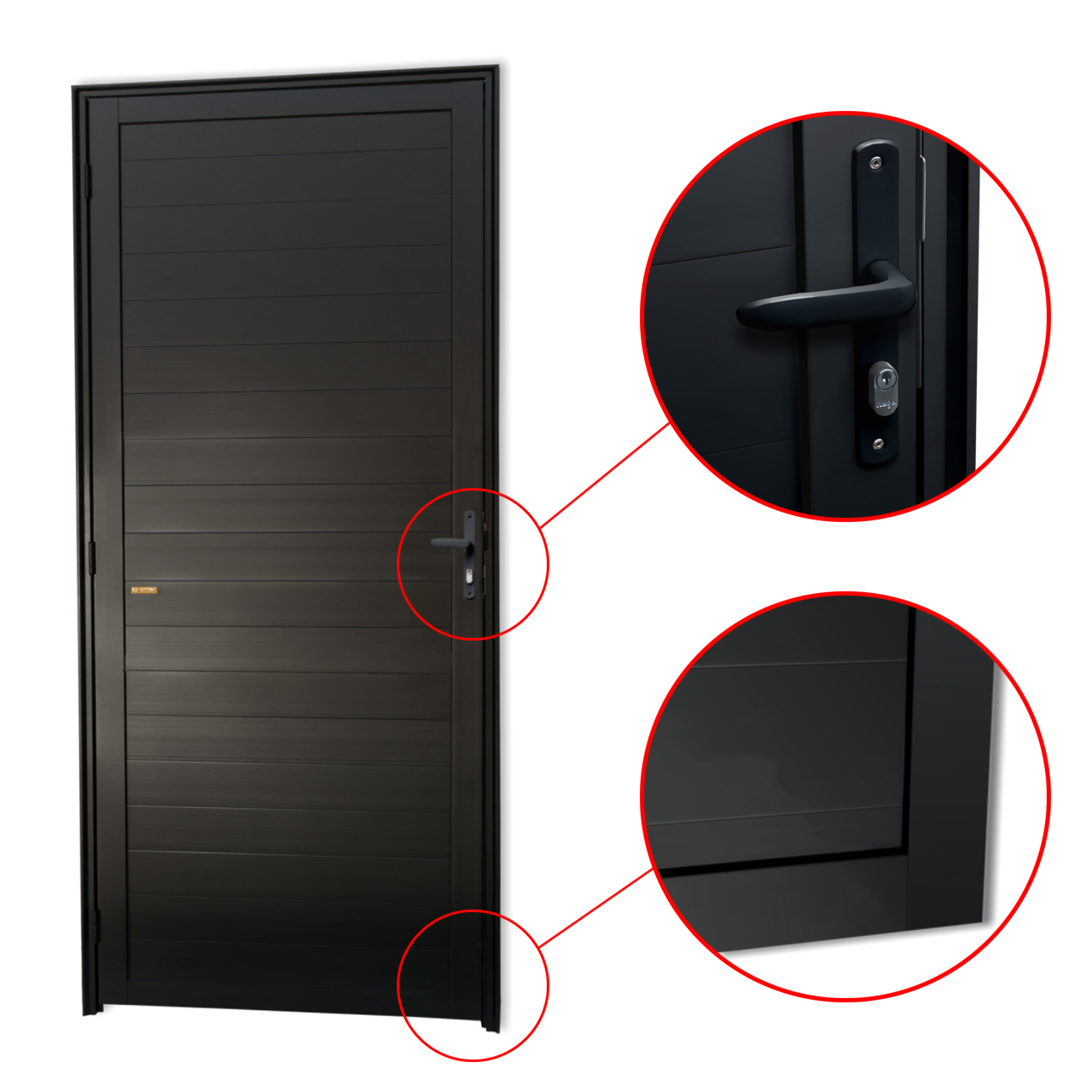 Porta de Alumínio Lambril Linha Super-25 preto