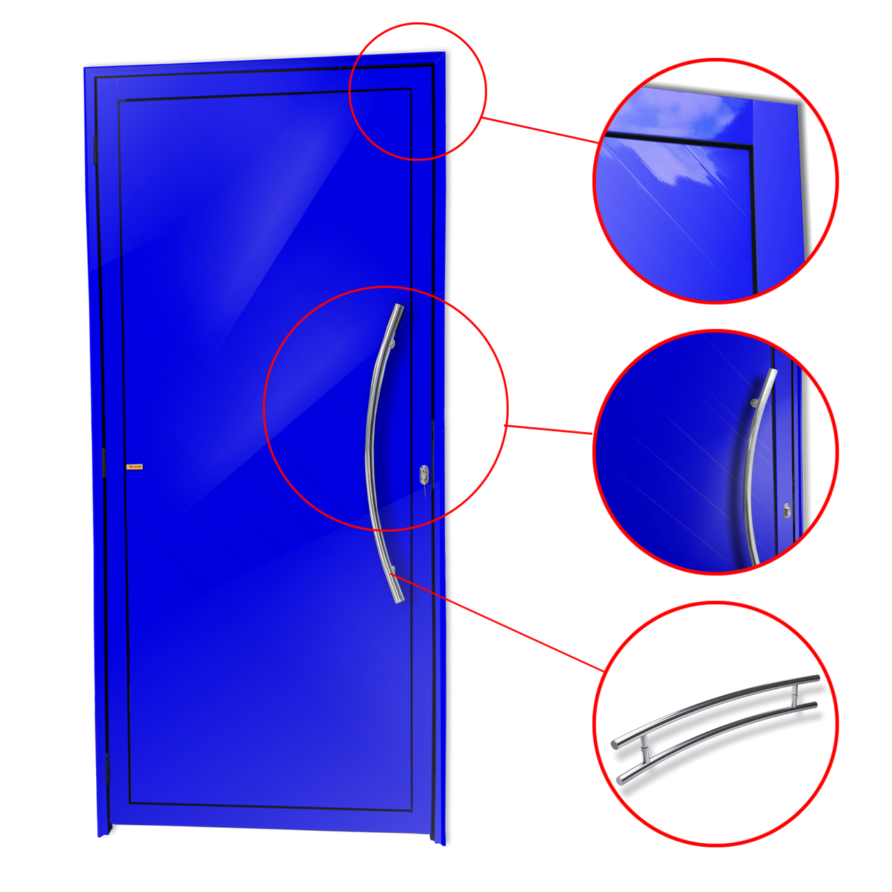 Porta de Alumínio Savana c/Puxador Linha Super-25 azul