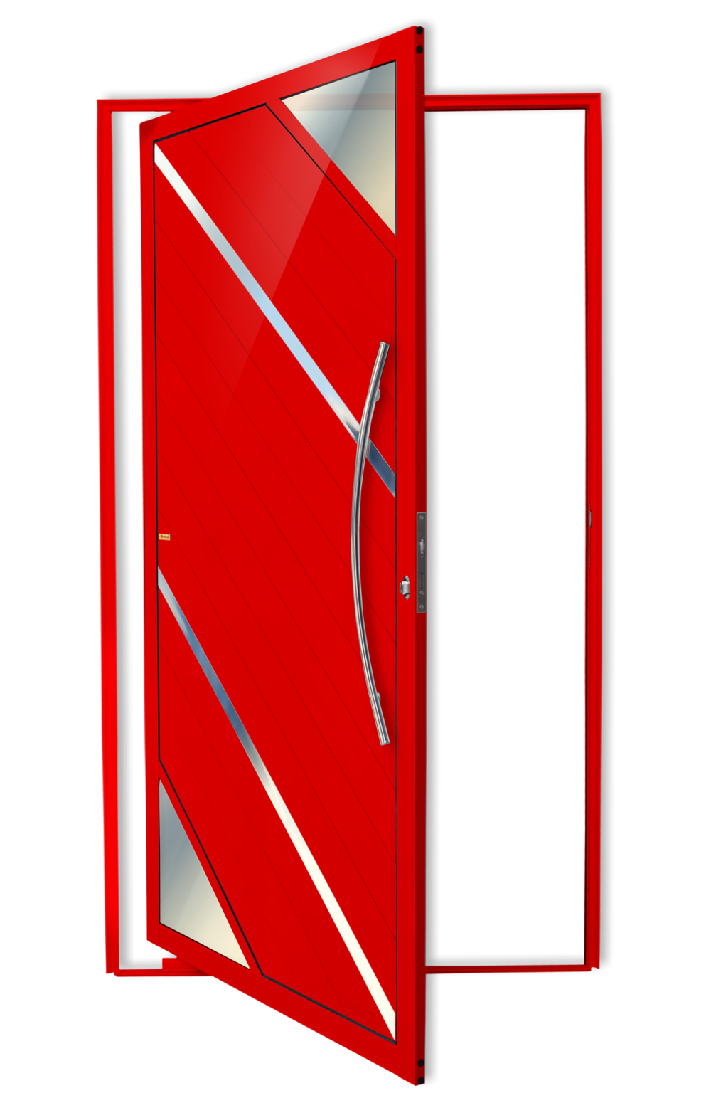 Porta Pivotante de Alumínio Oasis c/Puxador Linha Super-25 Vermelho