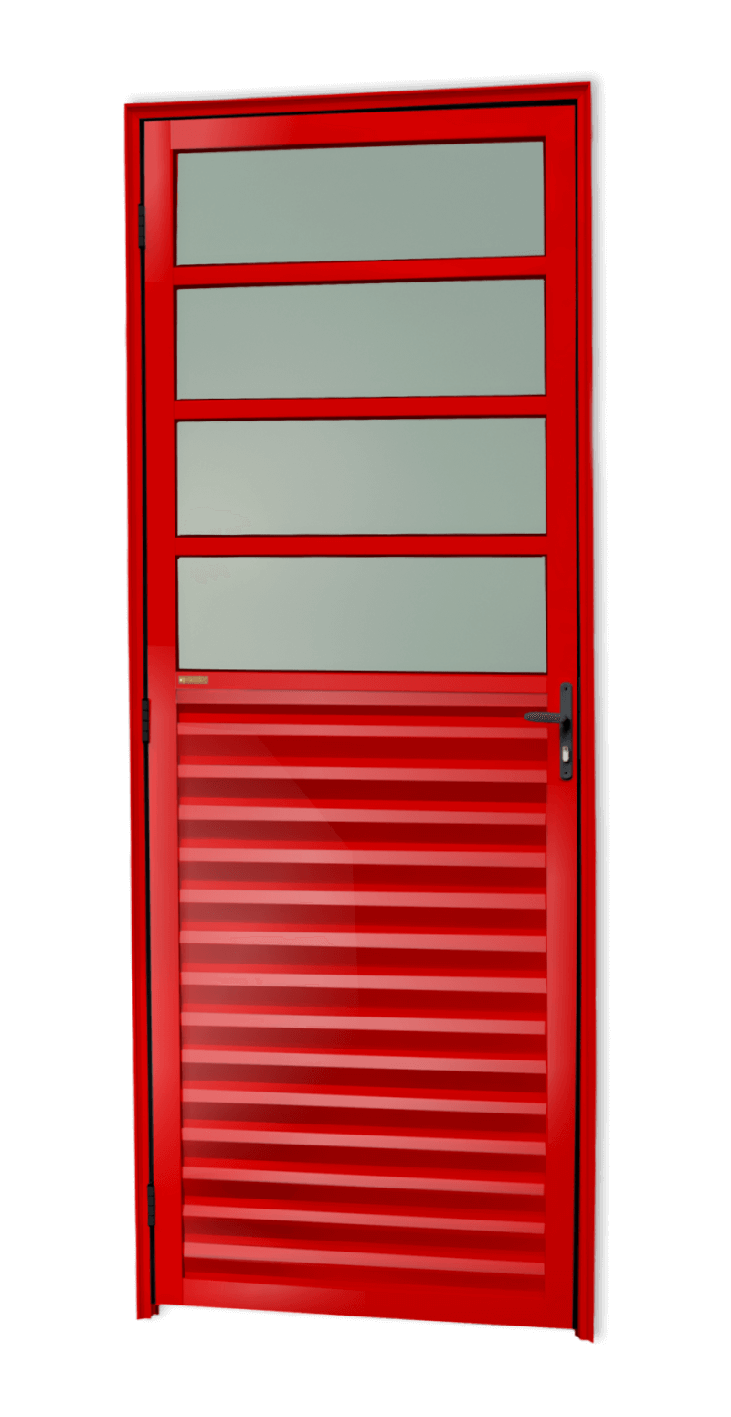 Porta de Alumínio Cozinha Linha L-25 Vermelho