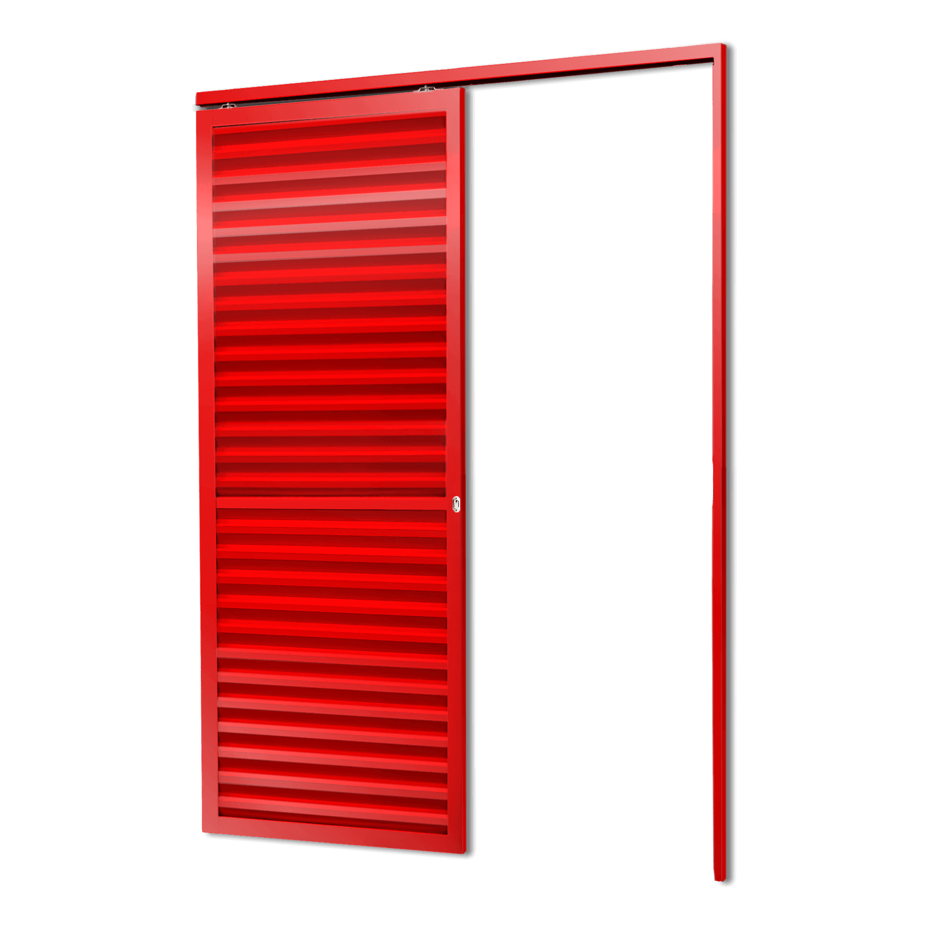 Porta de Alumínio Suspensa Veneziana Linha L-25 Vermelho