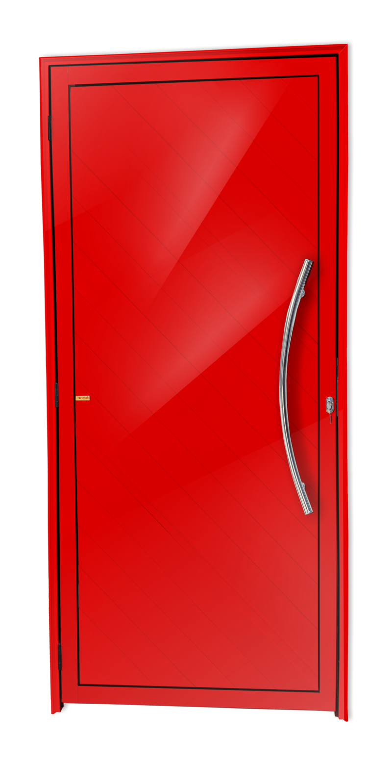 Porta de Alumínio Savana c/Puxador Linha Super-25 Vermelho