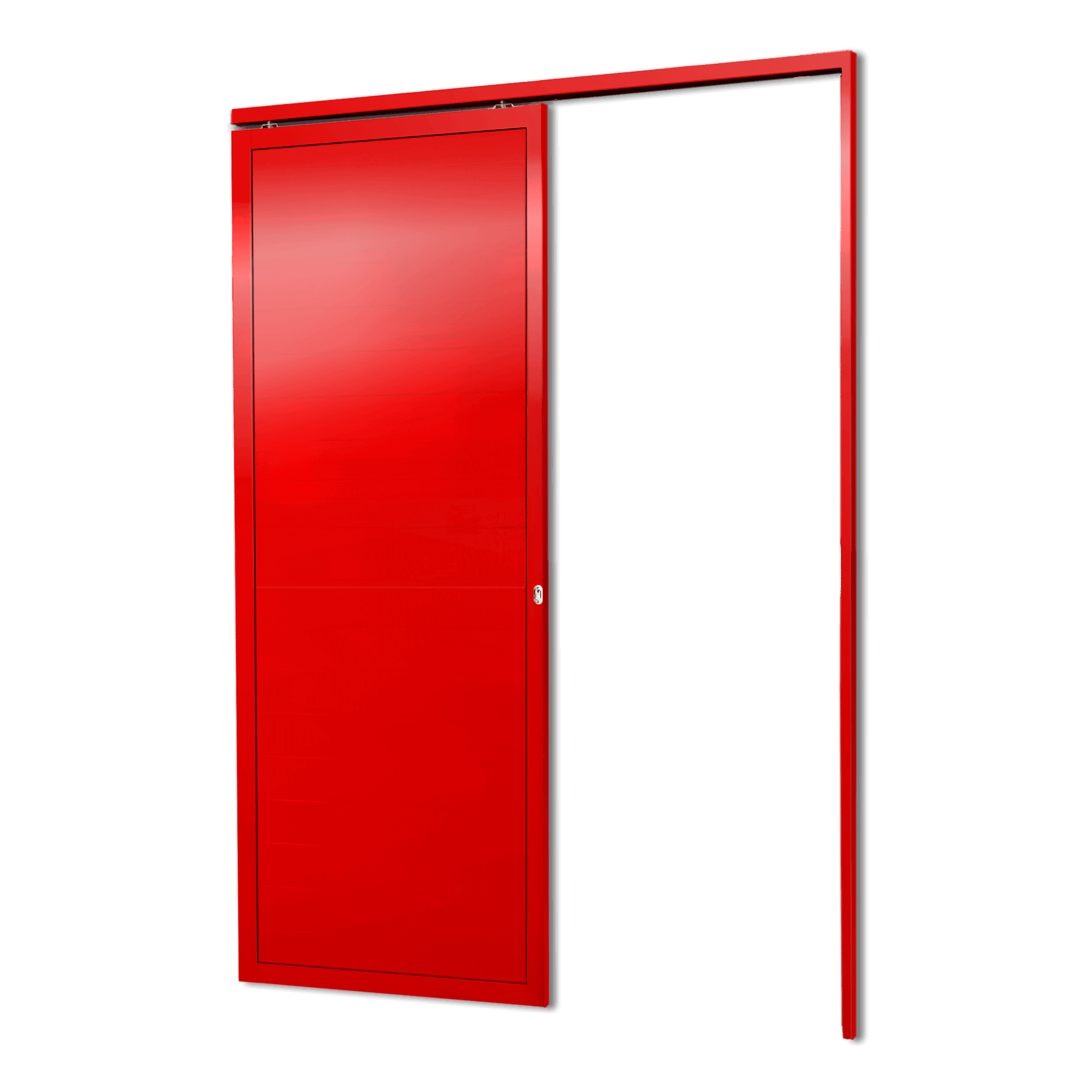 Porta de Alumínio Suspensa Lambril Linha L-25 Vermelho