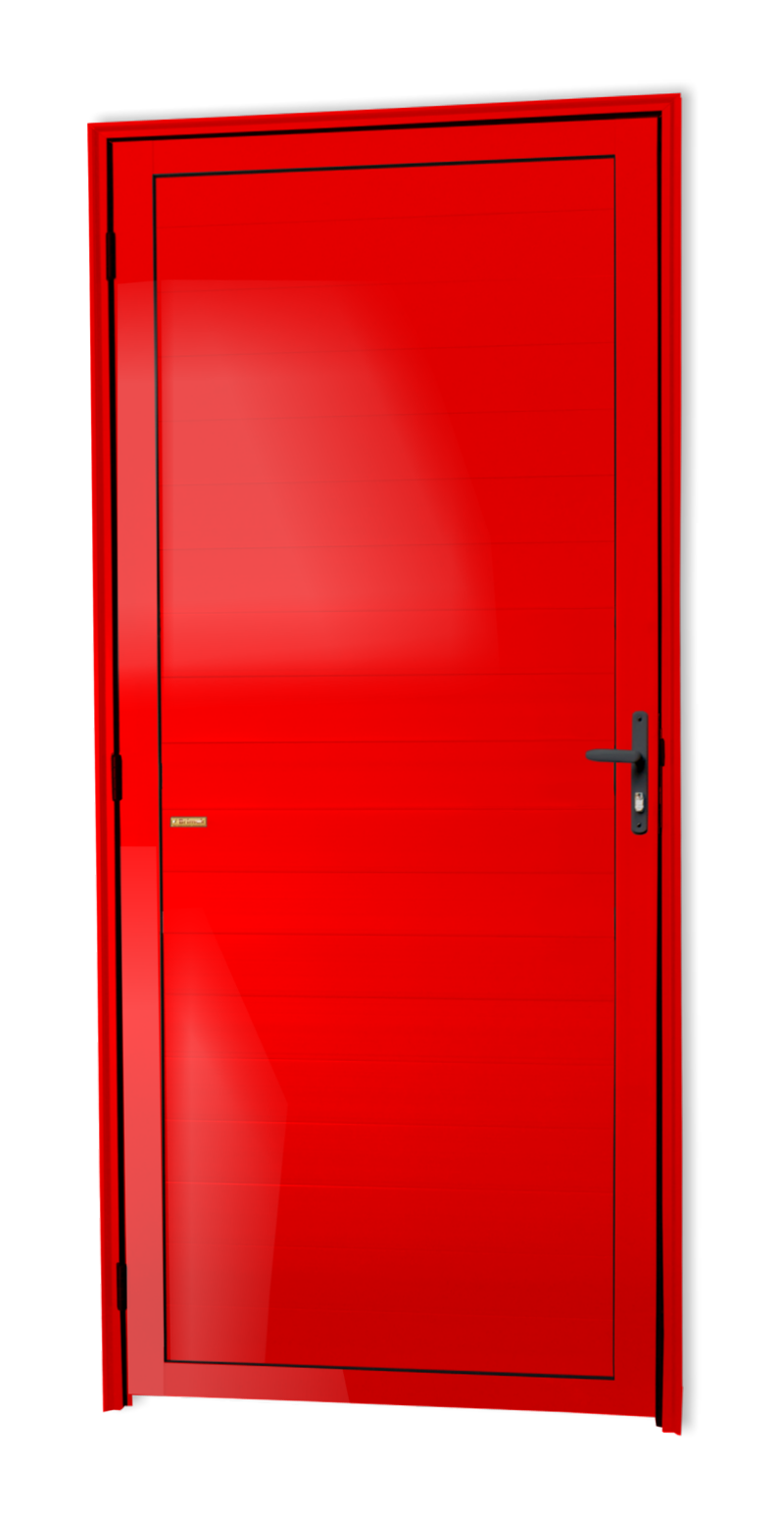 Porta de Alumínio Lambril Linha Super-25 Vermelho