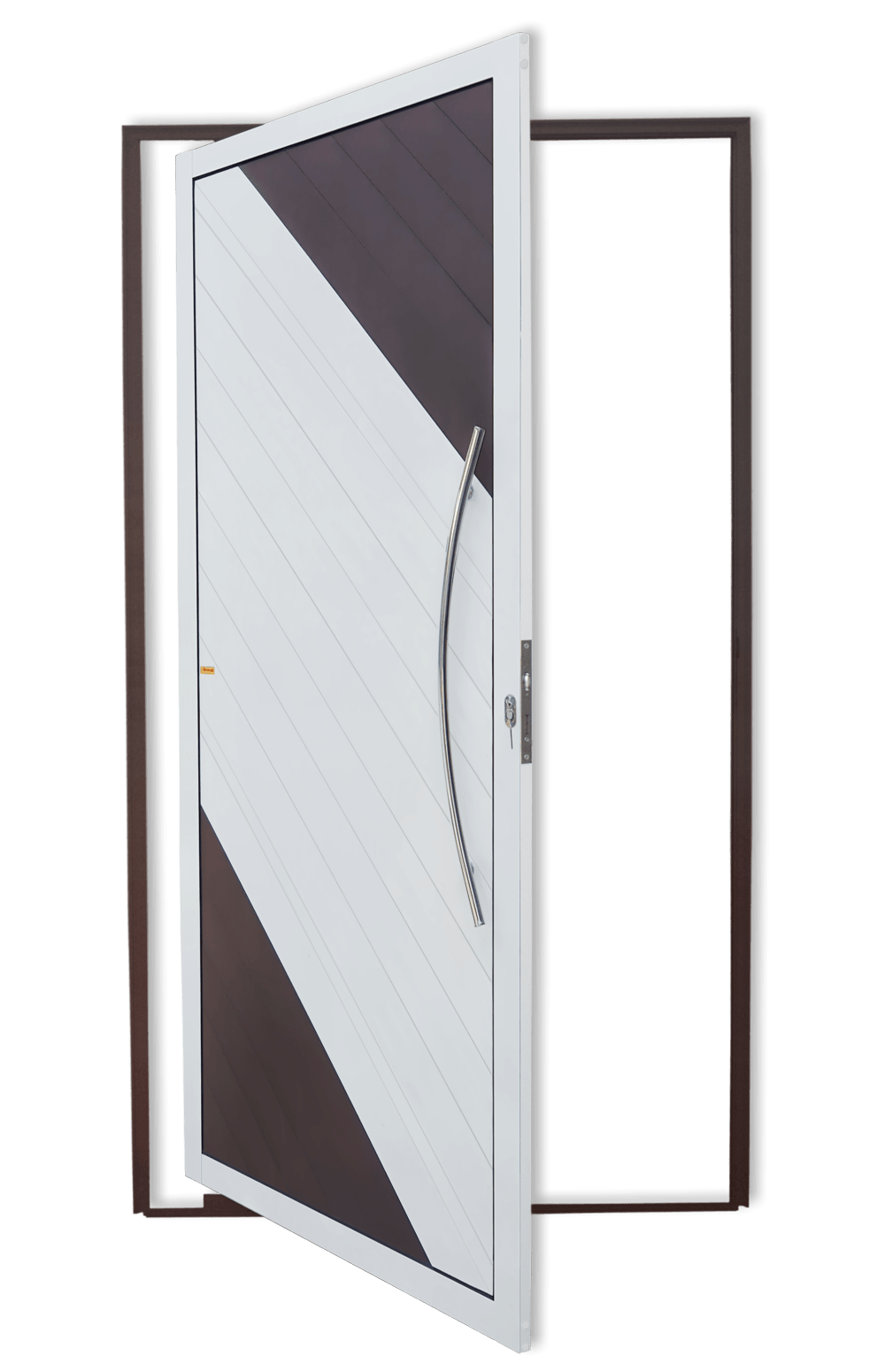 Porta Pivotante de Alumínio Savana c/Puxador Linha Super-25 Mix Corten